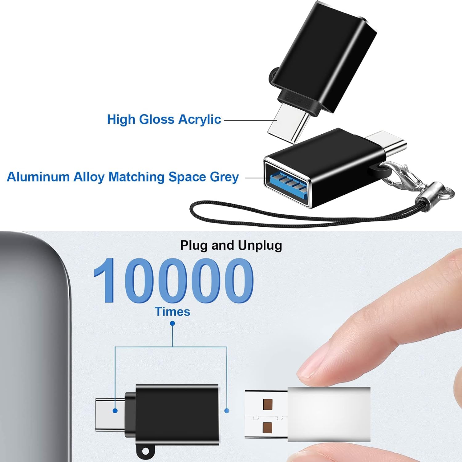 USB C to USB Adapter(6 Pack),USB to USB C Adapter,USB A to USB C,USB C Adapter,USB A to USB C Adapter,USB Adapter for MacBook Pro/Air 2020 2019