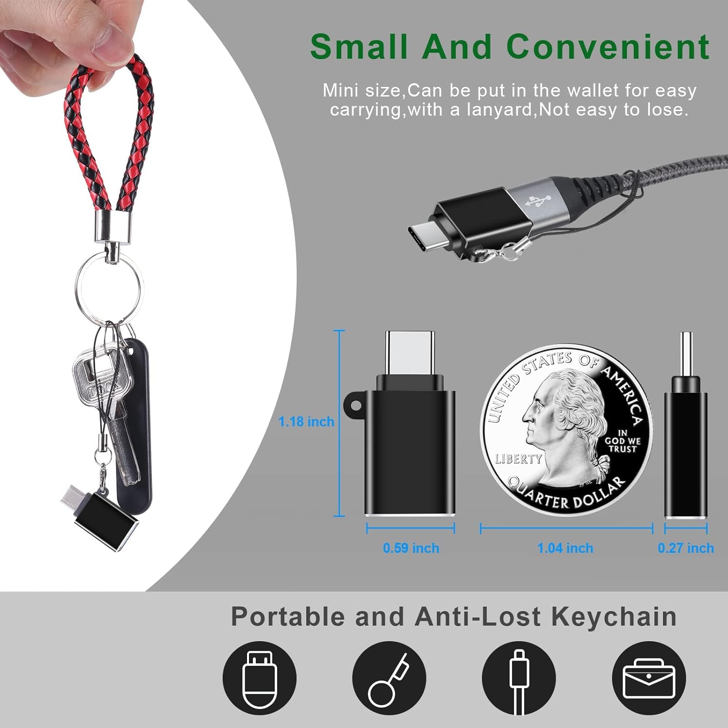 USB C to USB Adapter(6 Pack),USB to USB C Adapter,USB A to USB C,USB C Adapter,USB A to USB C Adapter,USB Adapter for MacBook Pro/Air 2020 2019