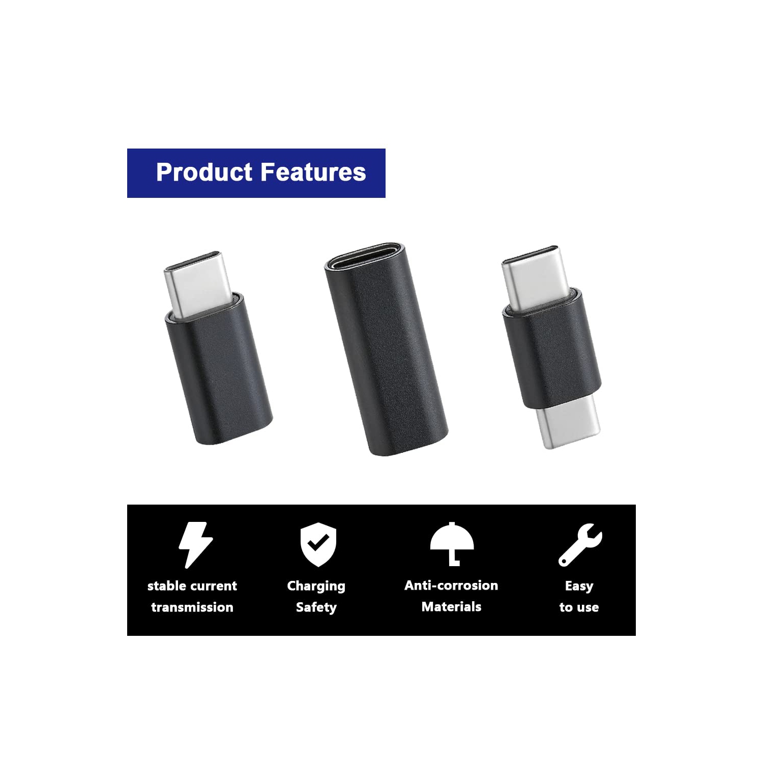 D – coupleur d’extension USB C, USB 3,1 C/10&nbsp;Gb/s de type C mâle à mâle, femelle à femelle, adaptateur coupleur mâle à femelle pour MacBook,