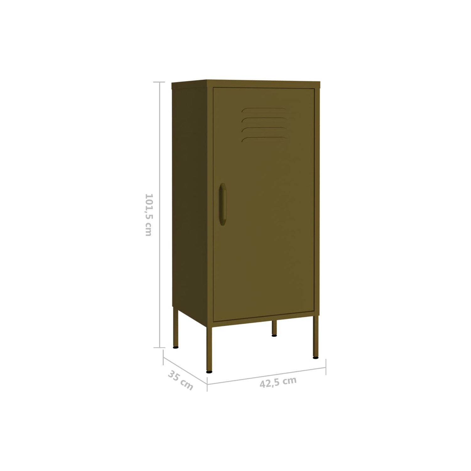 vidaXL Storage Cabinet Olive Green 42.5x35x101.5 cm Steel