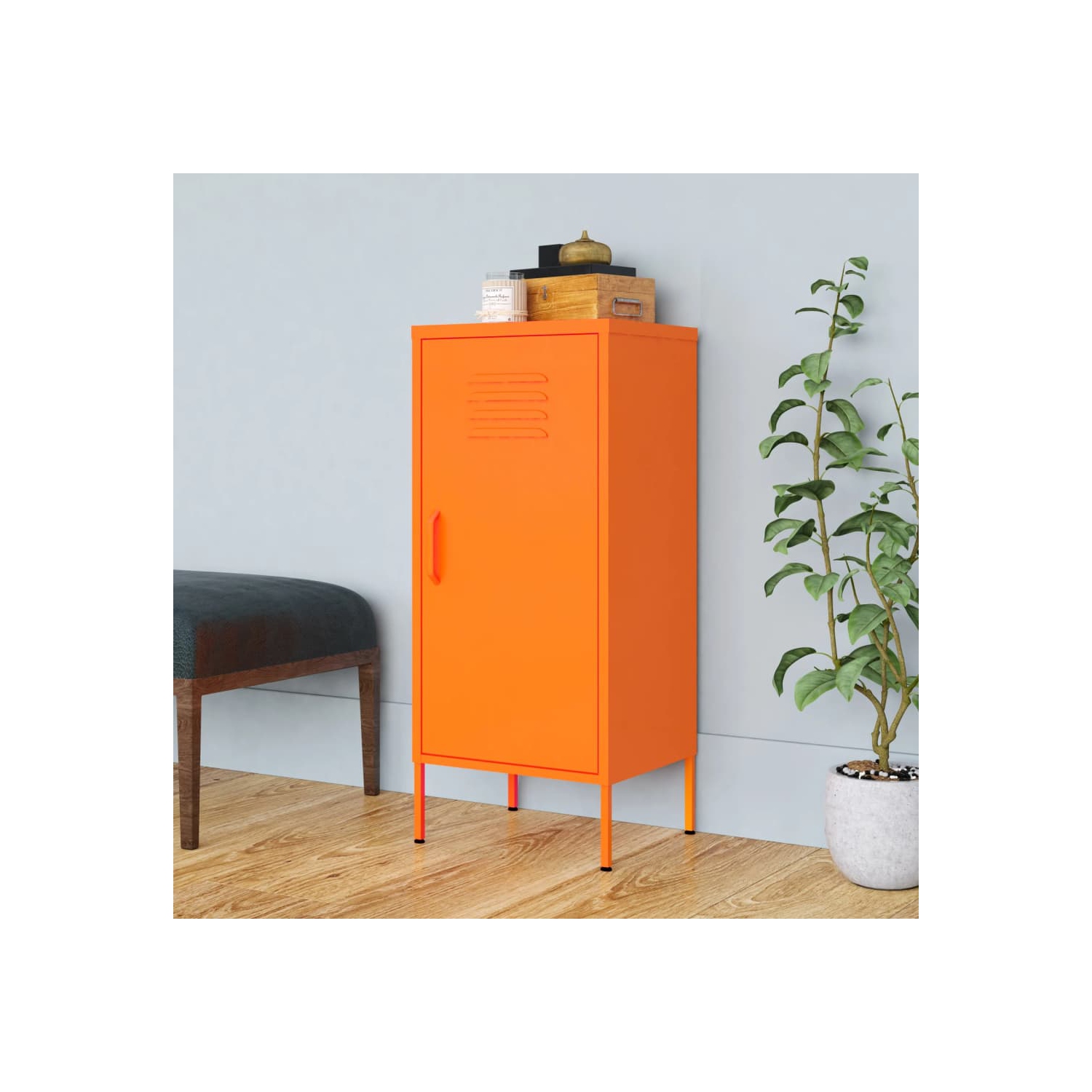 vidaXL Storage Cabinet Orange 42.5x35x101.5 cm Steel
