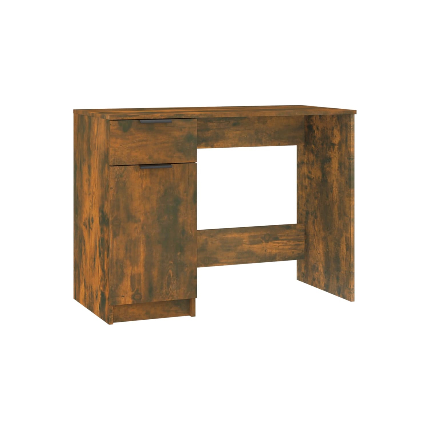 vidaXL Desk Smoked Oak 100x50x75 cm Engineered Wood