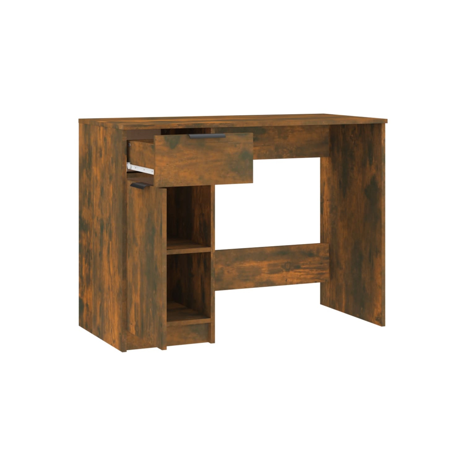 vidaXL Desk Smoked Oak 100x50x75 cm Engineered Wood