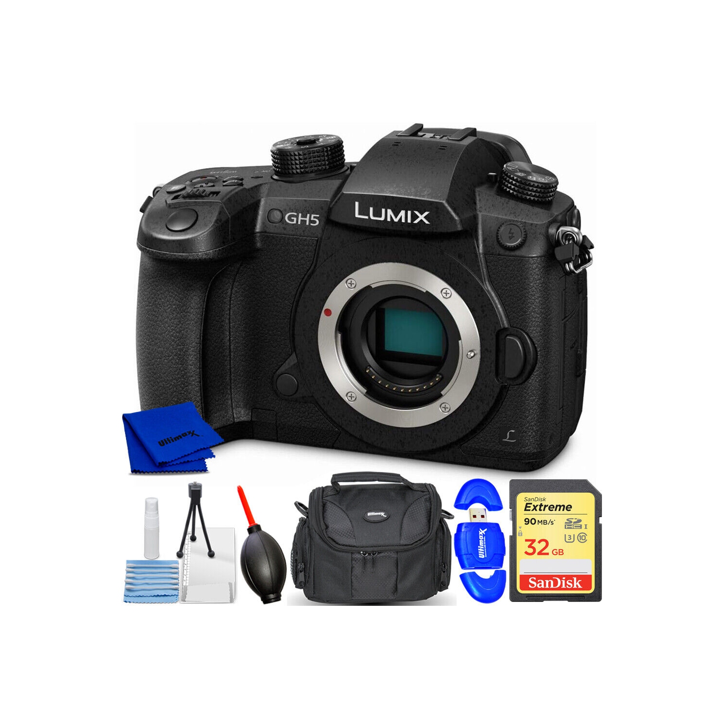 Panasonic Lumix DC-GH5 Mirrorless Micro 4/3 Digital Camera - 32GB Bundle