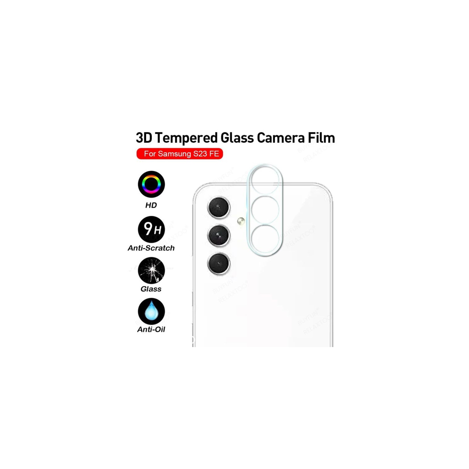 【2 Packs】 CSmart Ultra Thin Tempered Glass Camera Lens Shield Protector for Samsung Galaxy S23 FE, Clear