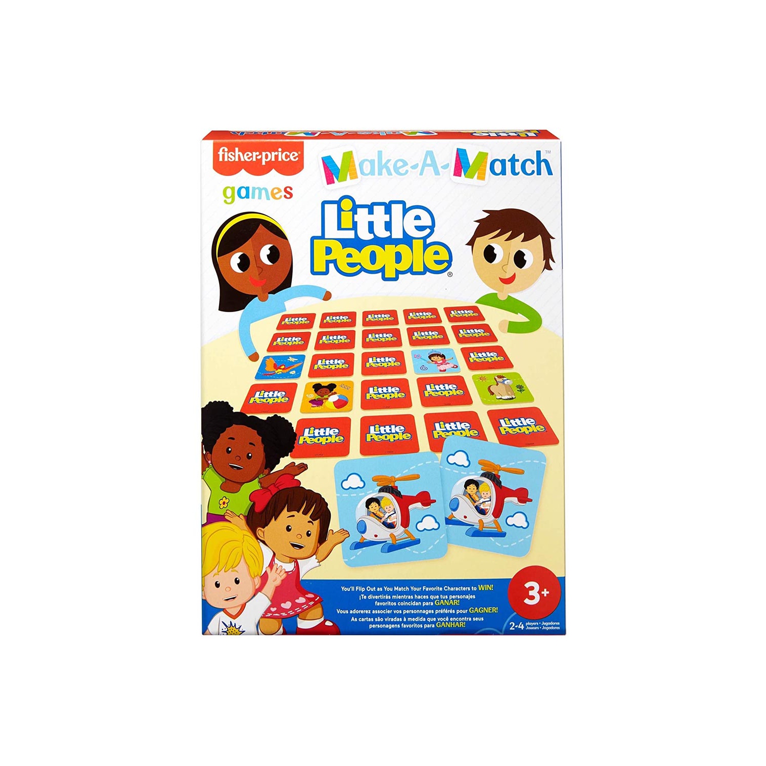 Make-A-Match Card Game with Little People Theme, Multi-Level Rummy Style Play, 56 Cards