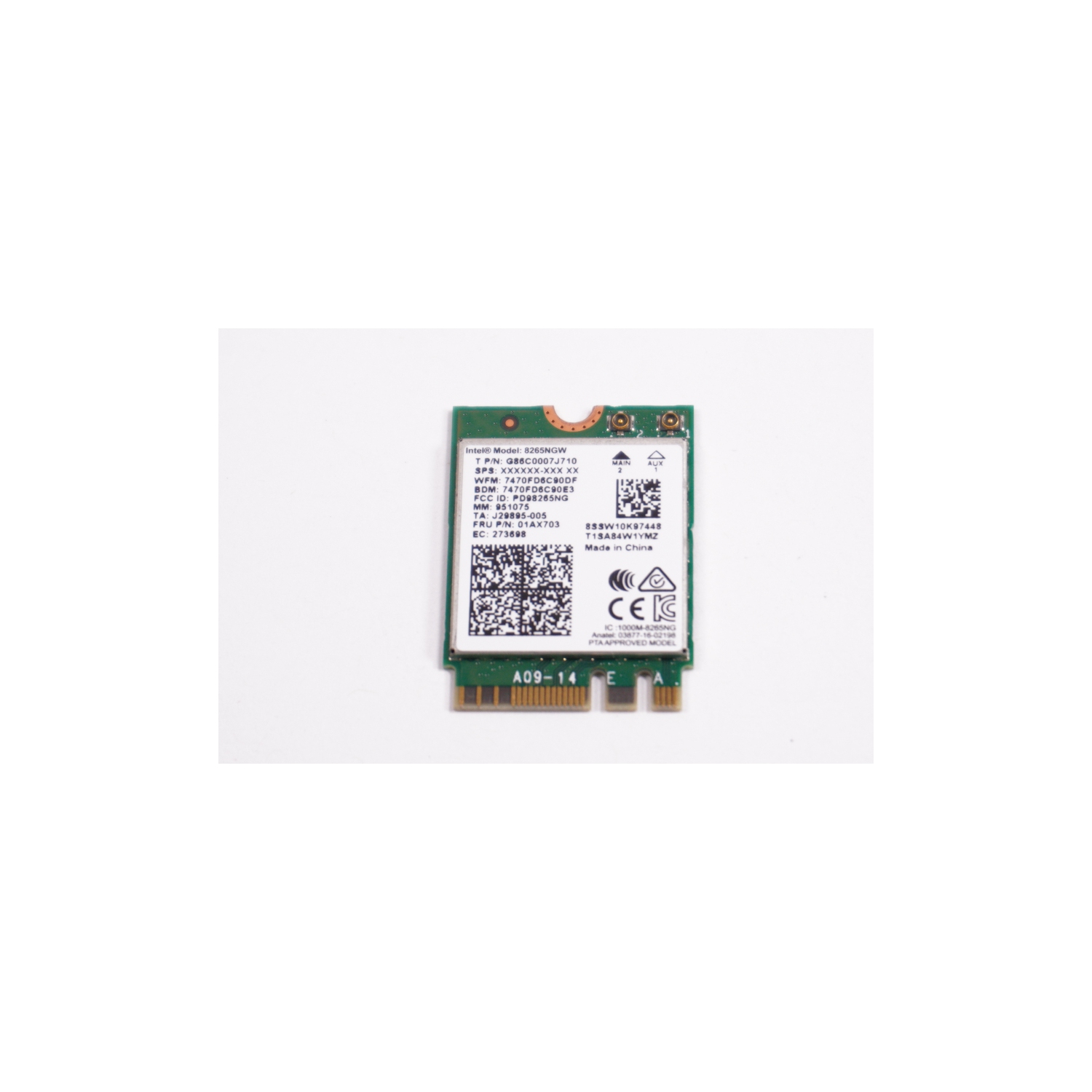 Carte Wi-Fi d'Asus remise à neuf avec Bluetooth 4,2 - Carte réseau sans fil 802,11ac (N/P : 0C012-00130100 )