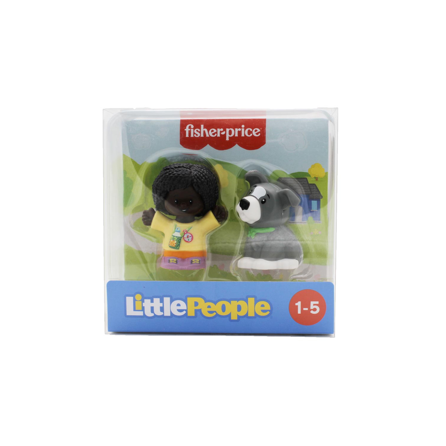 Fisher-Price Little People, Girl and Grey Dog