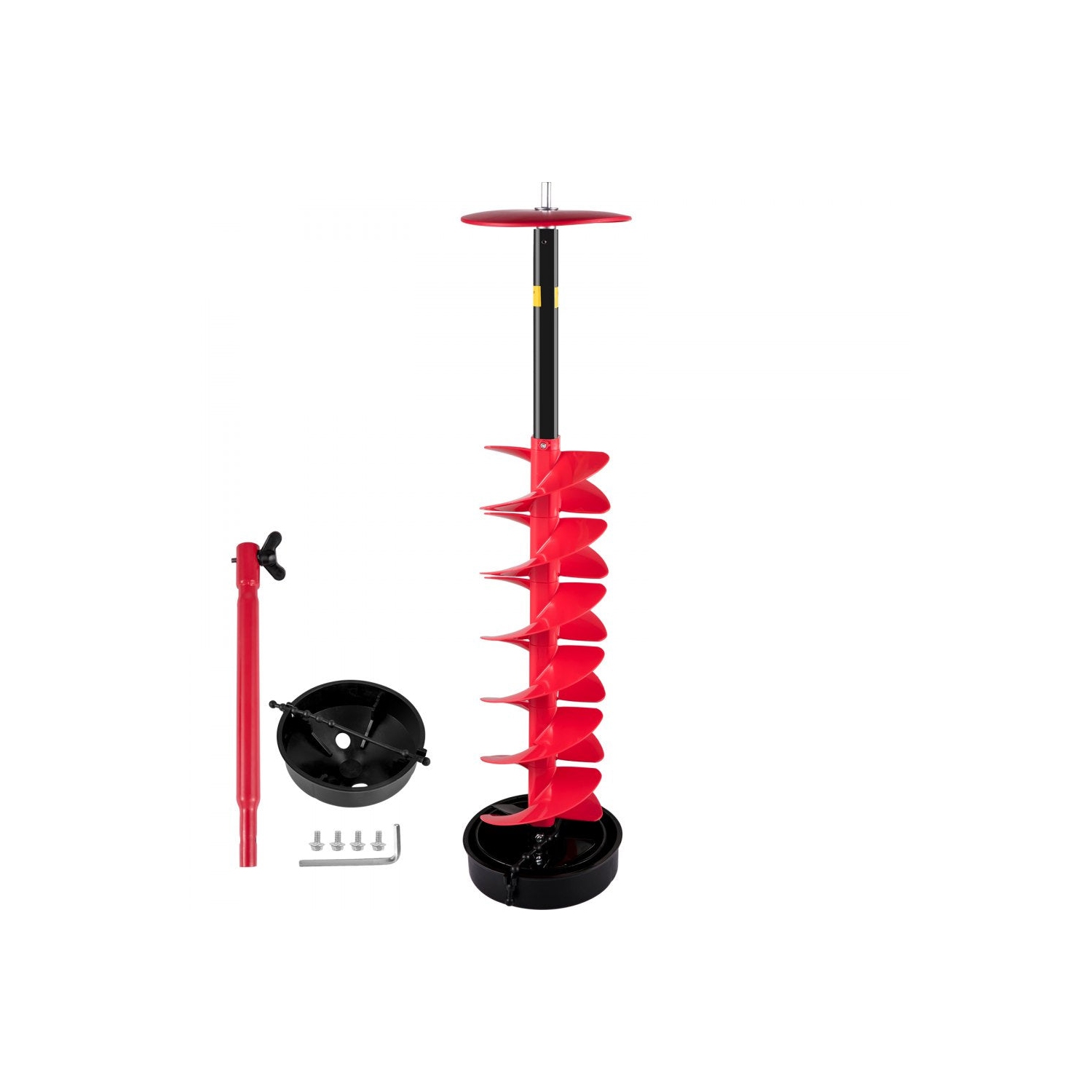 VEVOR Ice Drill Auger, 6'' Diameter 39'' Length Red