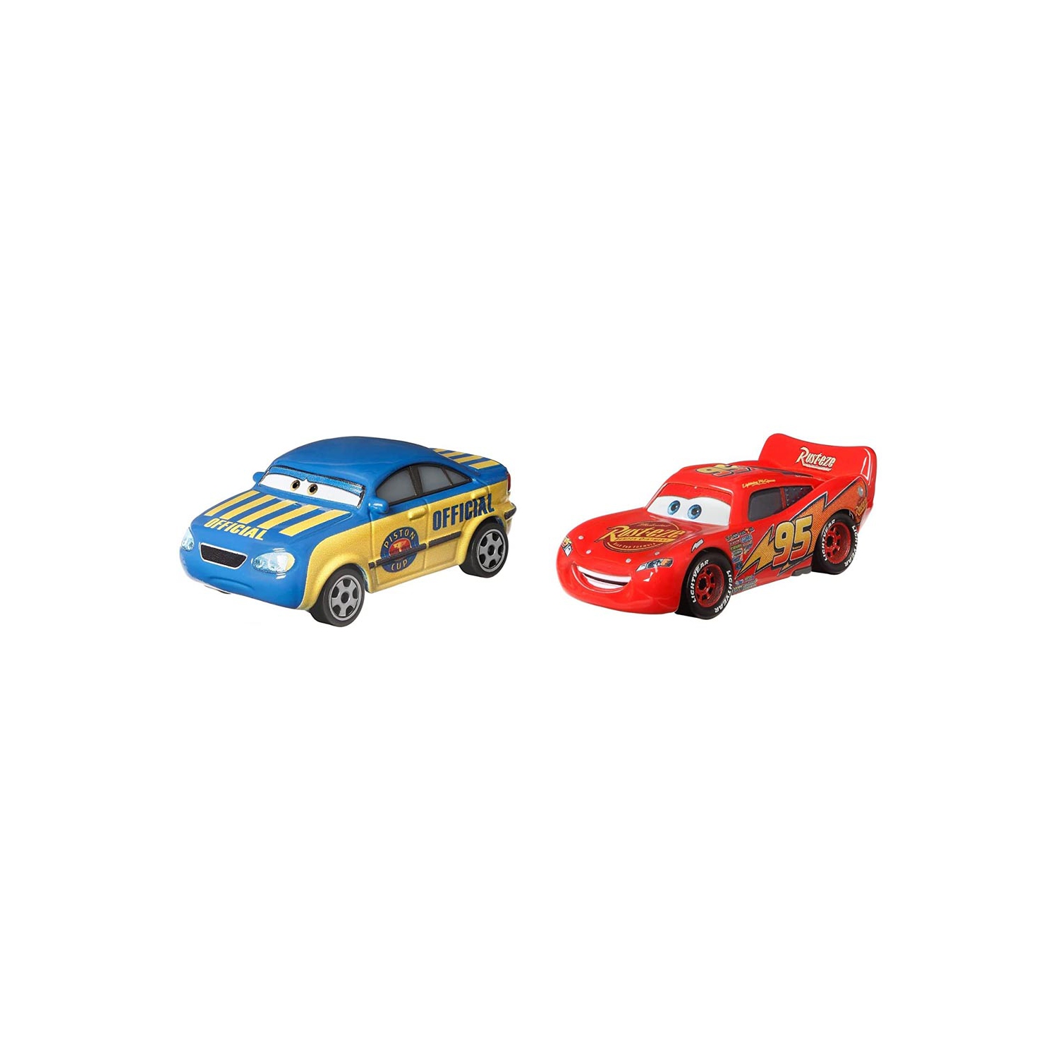Disney Pixar Cars 3, Race Official Tom & Lightning McQueen 2-Pack, 1:55 Scale Die-Cast