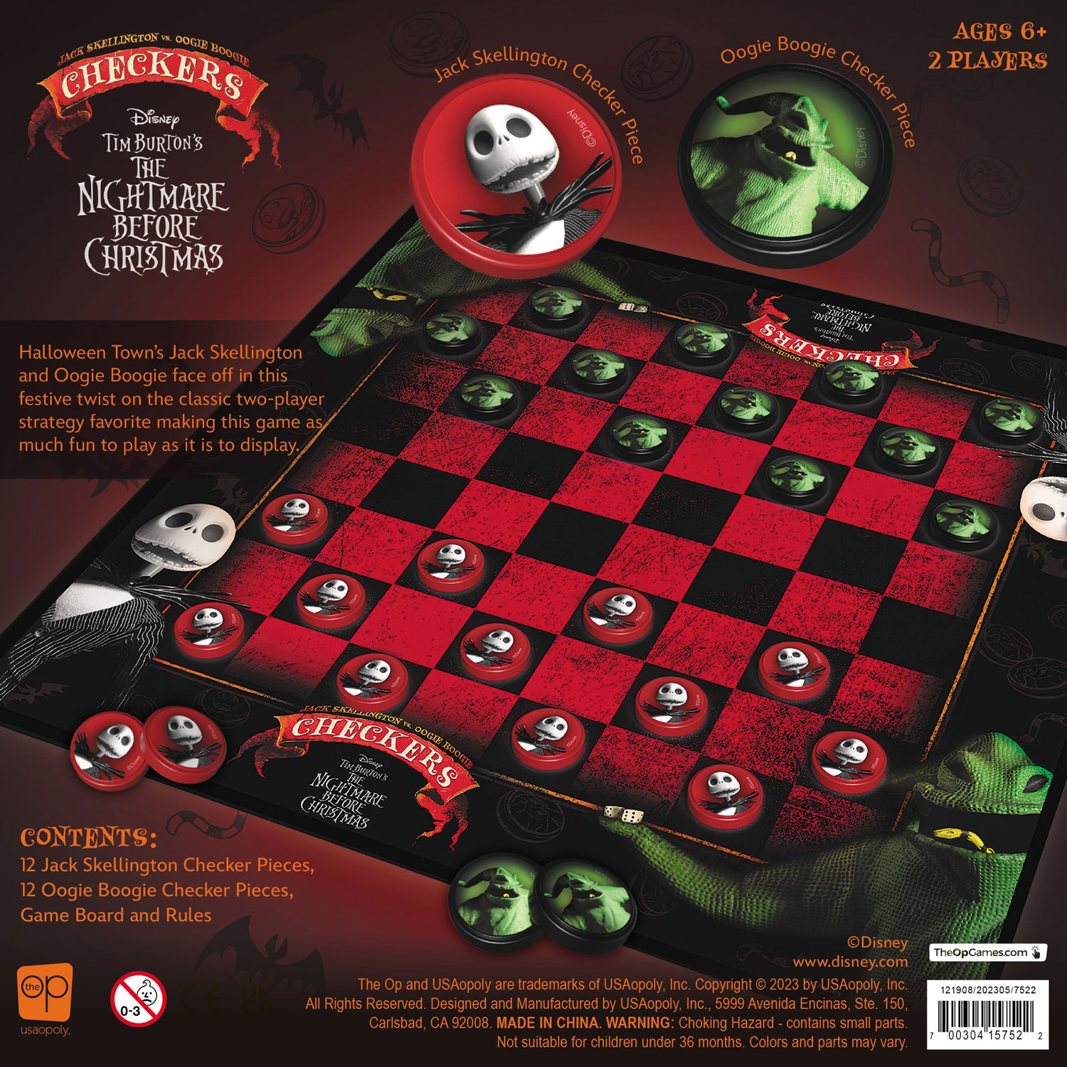 Checkers: Disney Tim Burton's The Nightmare Before Christmas Board Game