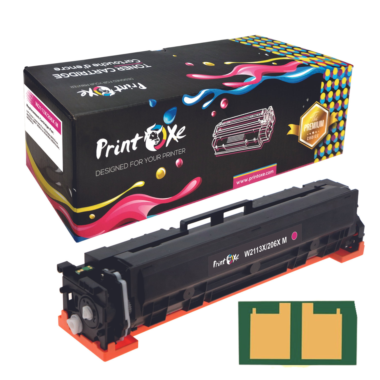 With New Chip W2113X / 206X Magenta Compatible with HP - High Yield Laser Toner Cartridge of 206A W2113A for HP M255dw M255nw M255dn and MFP M282nw M283cdw M283fdn M283fdw