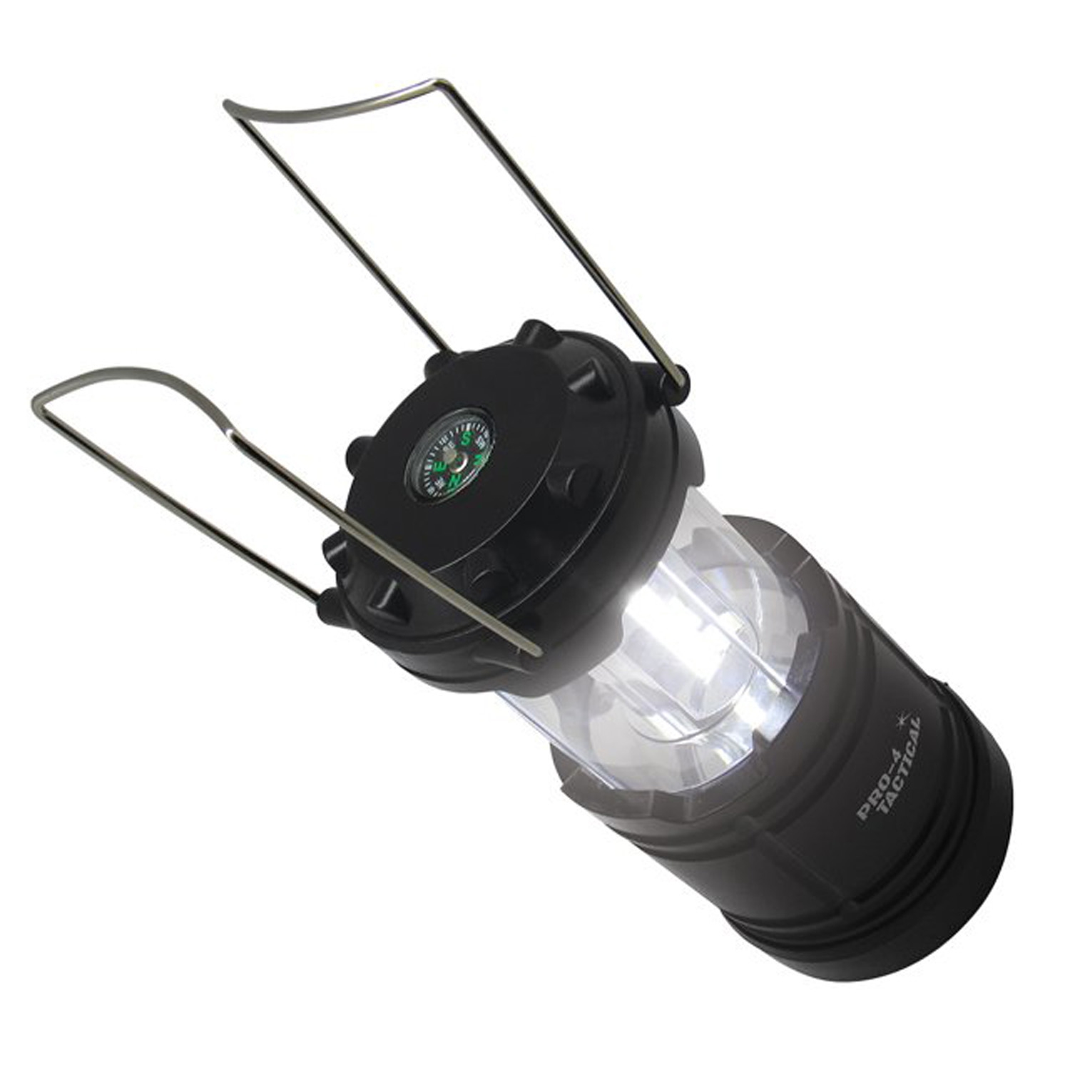Pro-4 Tactical Portable Lantern with Built-In Compass 9572, Indoor/Outdoor, 3 AA Batteries Included