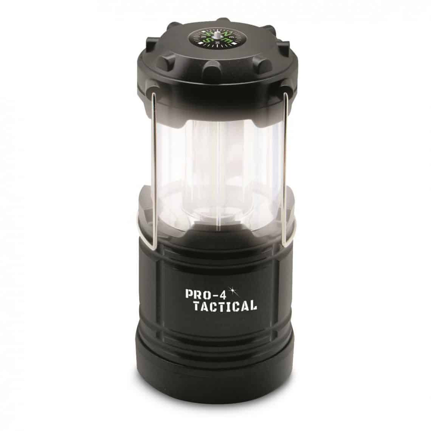 Pro-4 Tactical Portable Lantern with Built-In Compass, Indoor/Outdoor, 3 AA Batteries Included