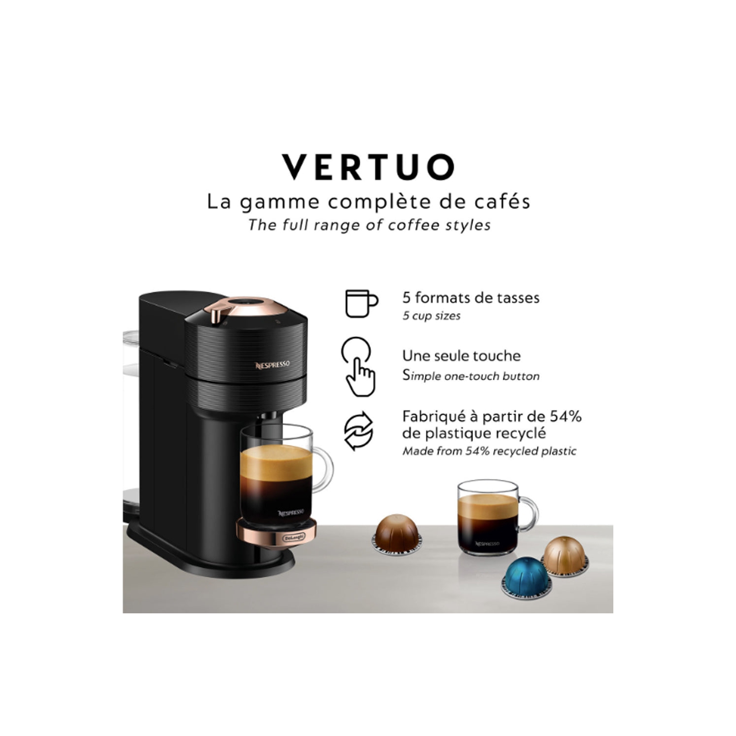 Nespresso Vertuo Next Premium Coffee Espresso Machine by De