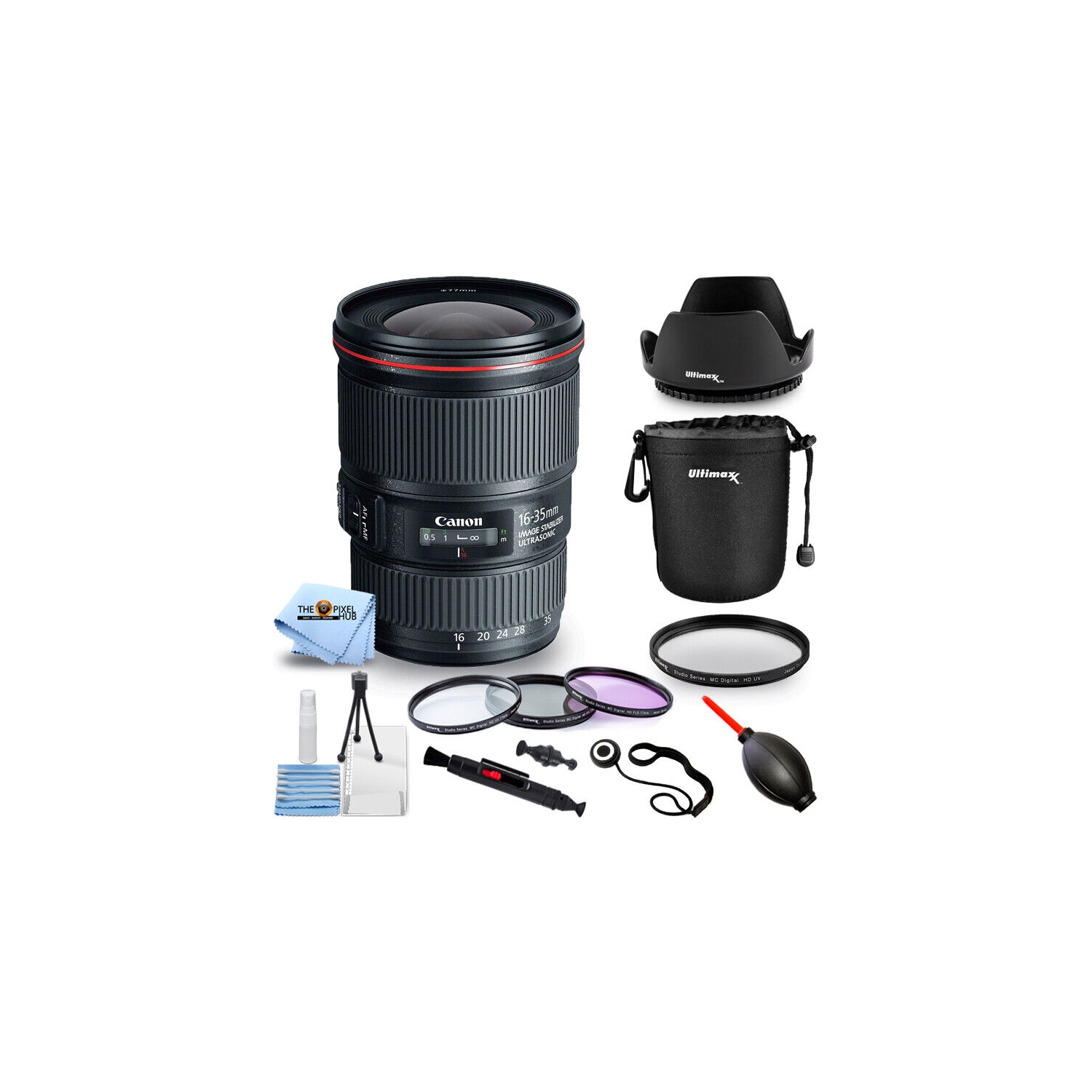 Canon EF 16-35mm f/4L IS USM Lens 9518B002 + Filter Kit + Lens Pouch Bundle