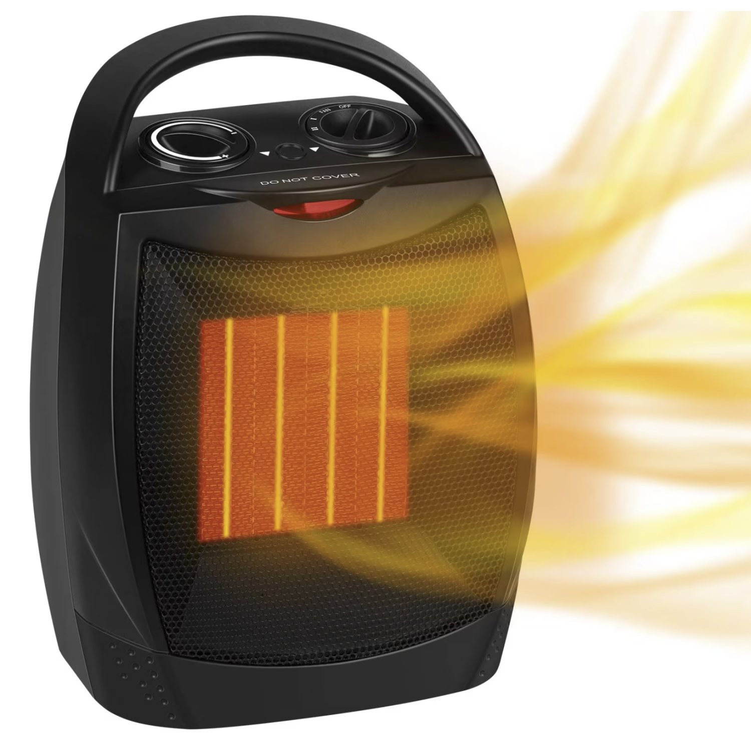 Portable Electric Space Heater with Thermostat, 1500W/750W Safe & Quiet Ceramic Heater Fan