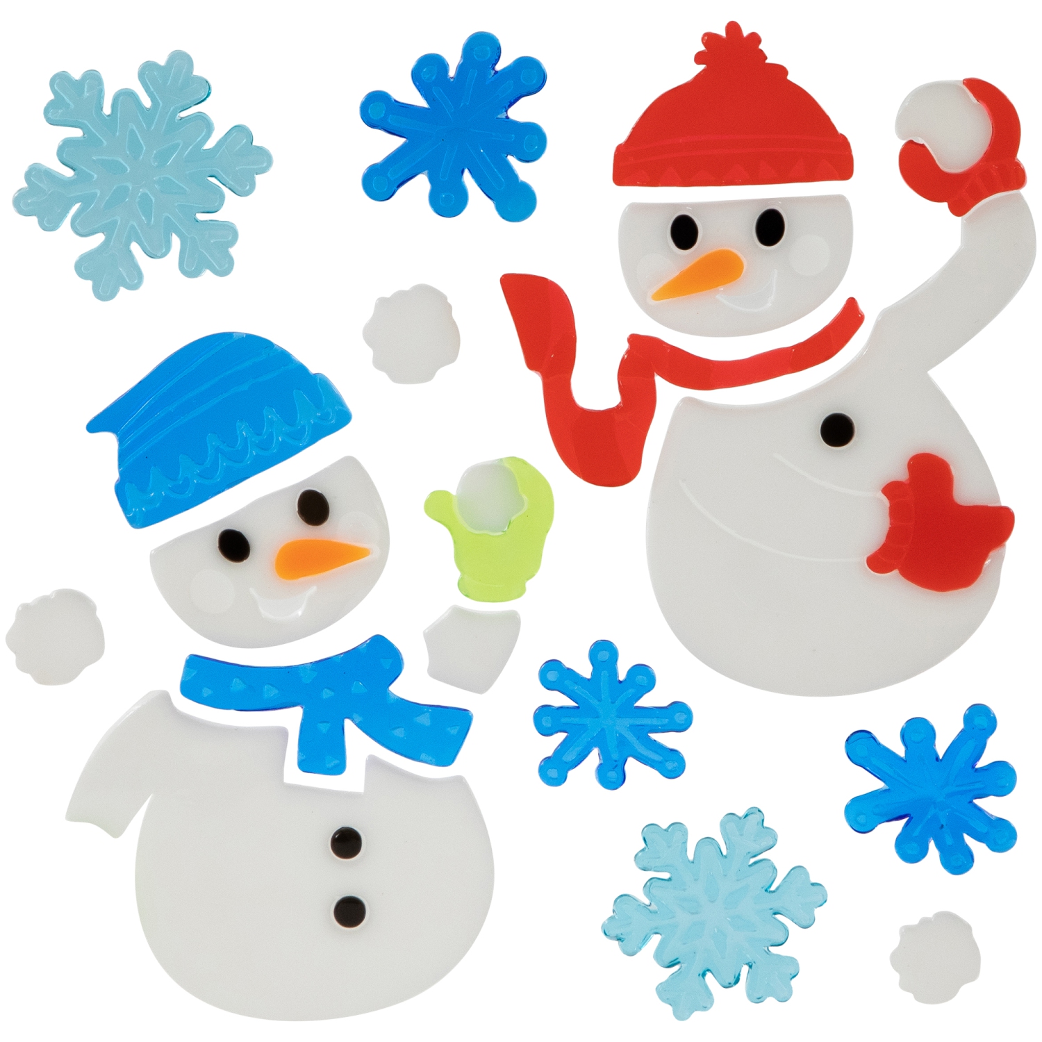 Ensemble de 6 autocollants de fenêtre recto verso en gel pour Noël