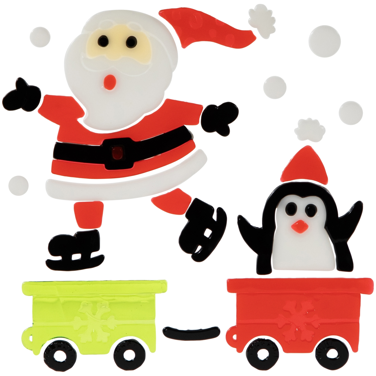 Ensemble de 6 autocollants de fenêtre recto verso en gel pour Noël