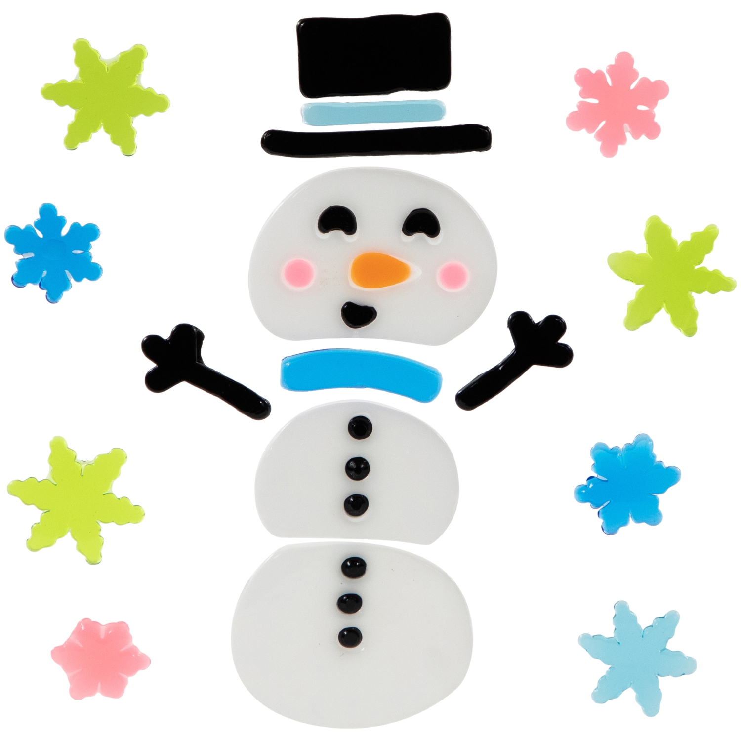 Ensemble de 6 autocollants de fenêtre recto verso en gel pour Noël