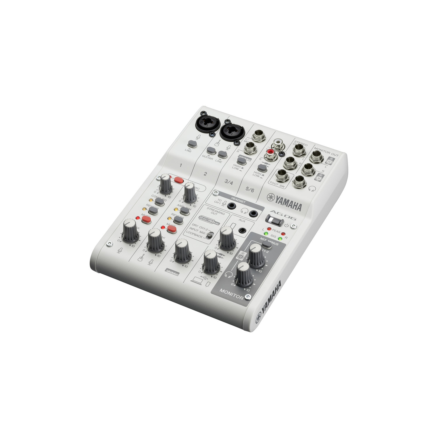Yamaha AG06MK2 Mixer w/ USB Audio Interface - White
