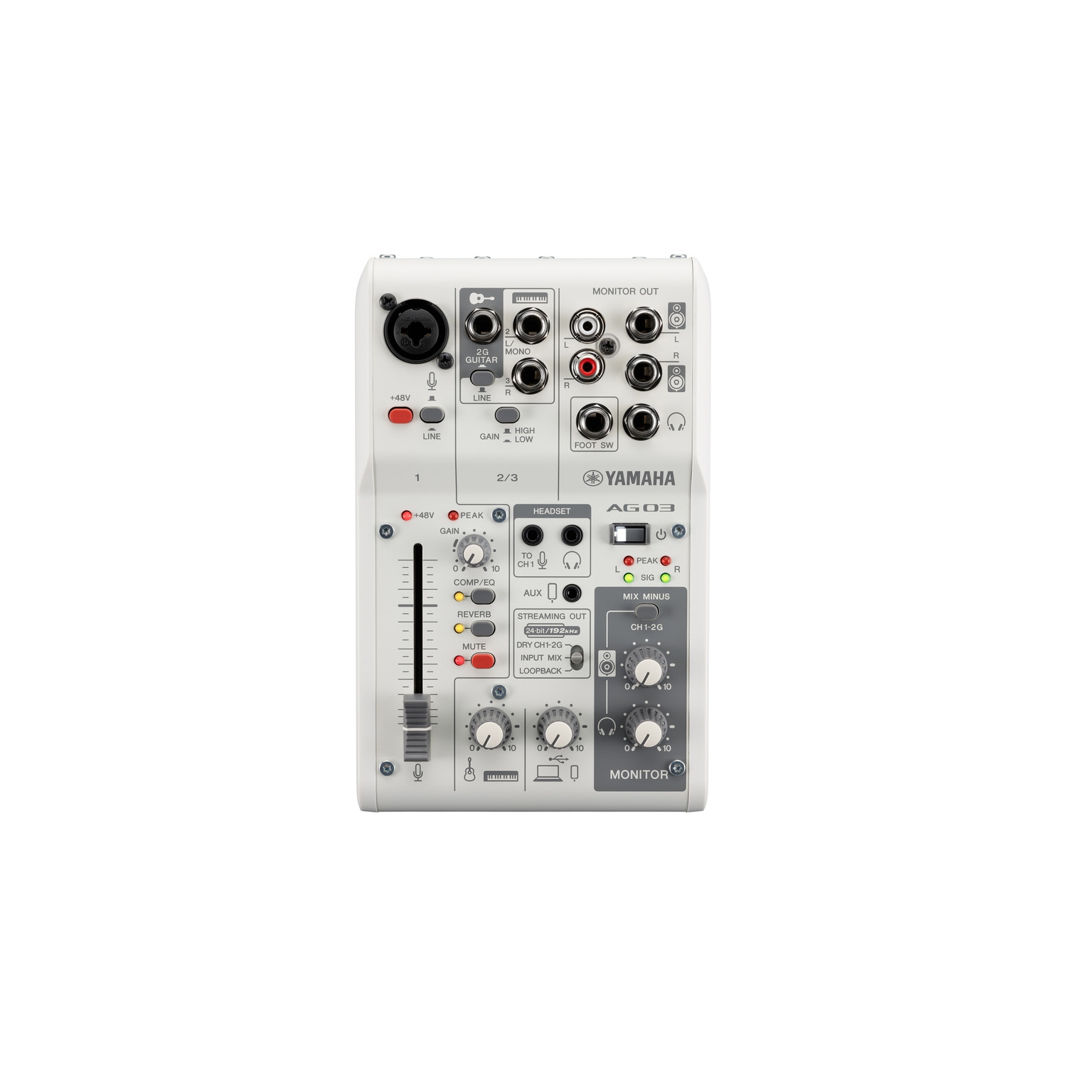 Yamaha AG03MK2 Mixer w/ USB Audio Interface - White | Best Buy Canada