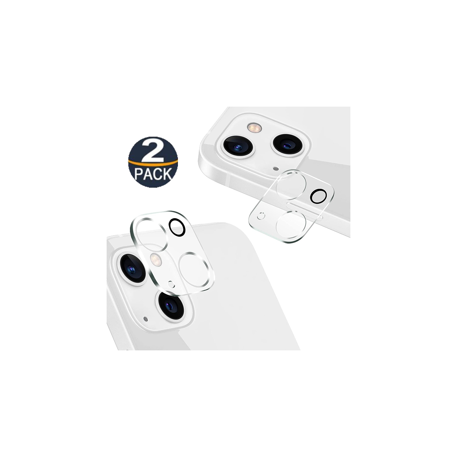【2 Packs】 CSmart Ultra Thin Tempered Glass Back Camera Lens Shield Protector for iPhone 15, Clear