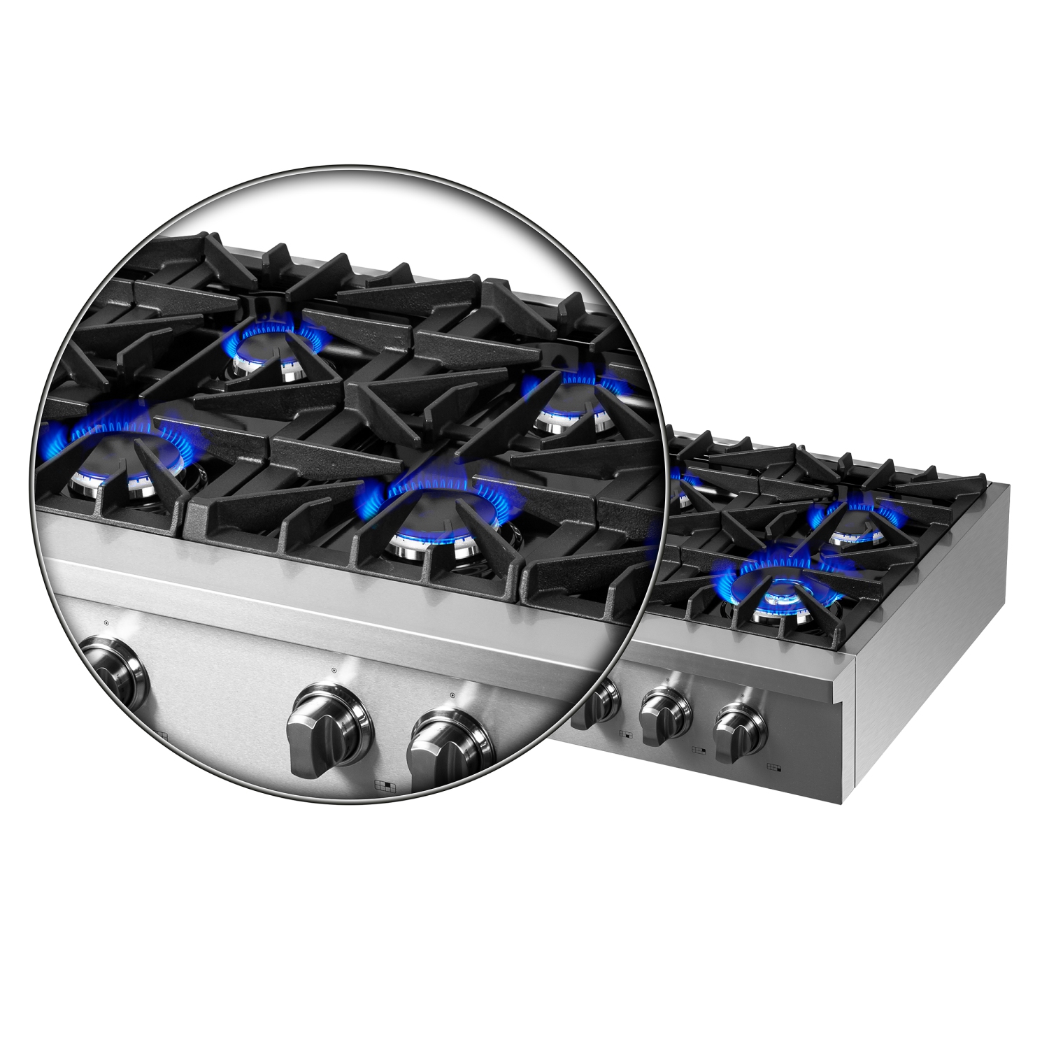 Forno Cossato Alta Qualita 48" Gas Rangetop with Bridge Burner