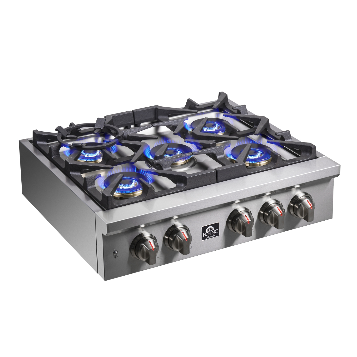 Forno Spezia 30" Pro-Style Gas Rangetop - High Quality Stainless Steel Cooktop with 5 Burners