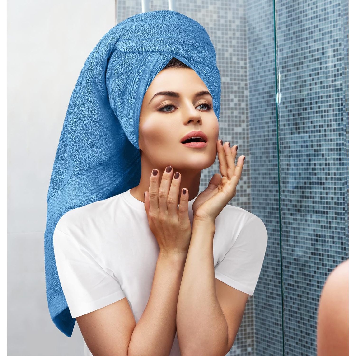 Ensemble de 8 serviettes Utopia, 2 serviettes de bain, 2 essuie-mains et 4 débarbouillettes, 100 % coton filé à anneaux très absorbant 600&nbsp;GSM