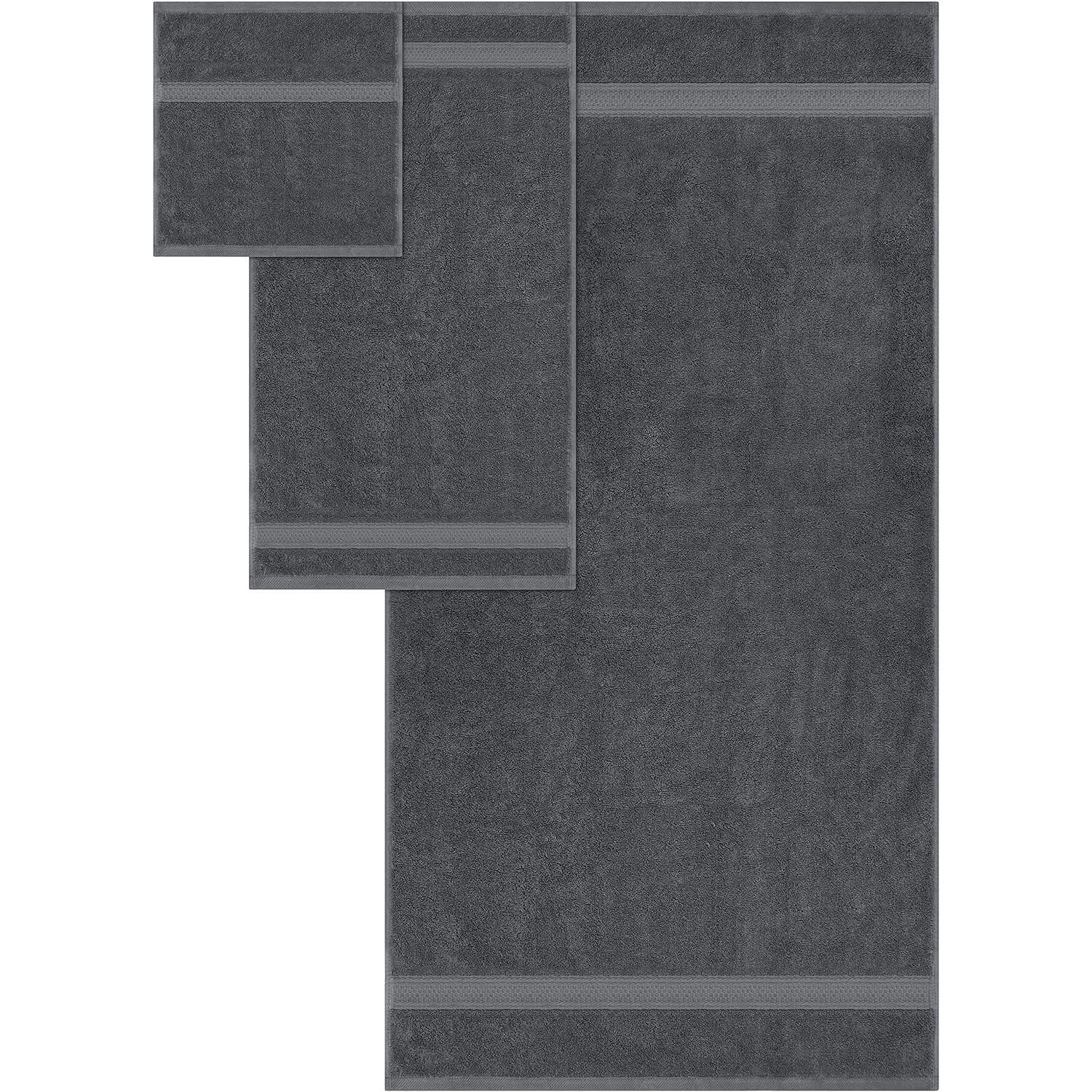 Ensemble de 8 serviettes Utopia, 2 serviettes de bain, 2 essuie-mains et 4 débarbouillettes, 100 % coton filé à anneaux très absorbant 600&nbsp;GSM