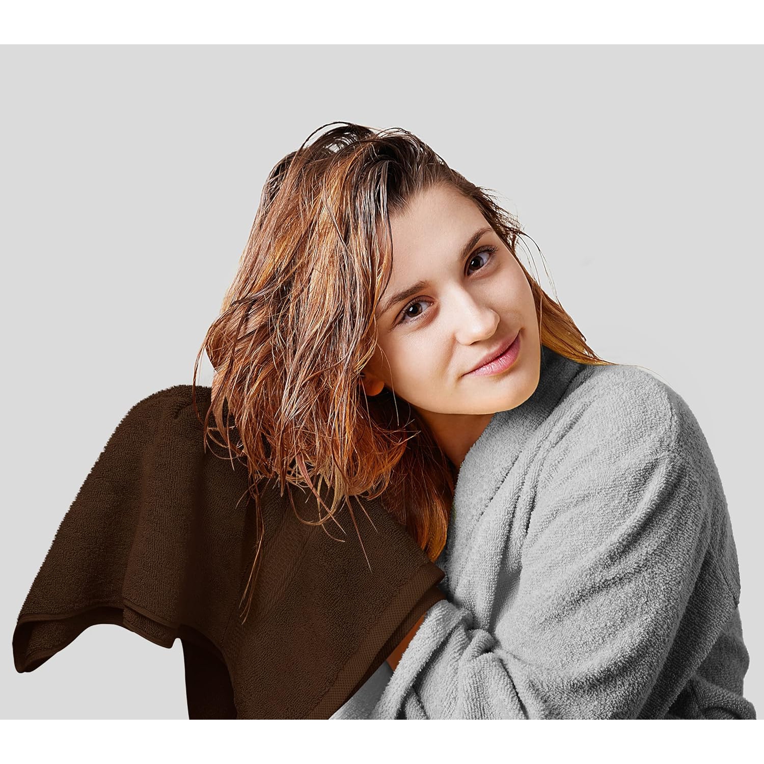 Ensemble de 8 serviettes Utopia, 2 serviettes de bain, 2 essuie-mains et 4 débarbouillettes, 100 % coton filé à anneaux très absorbant 600 GSM