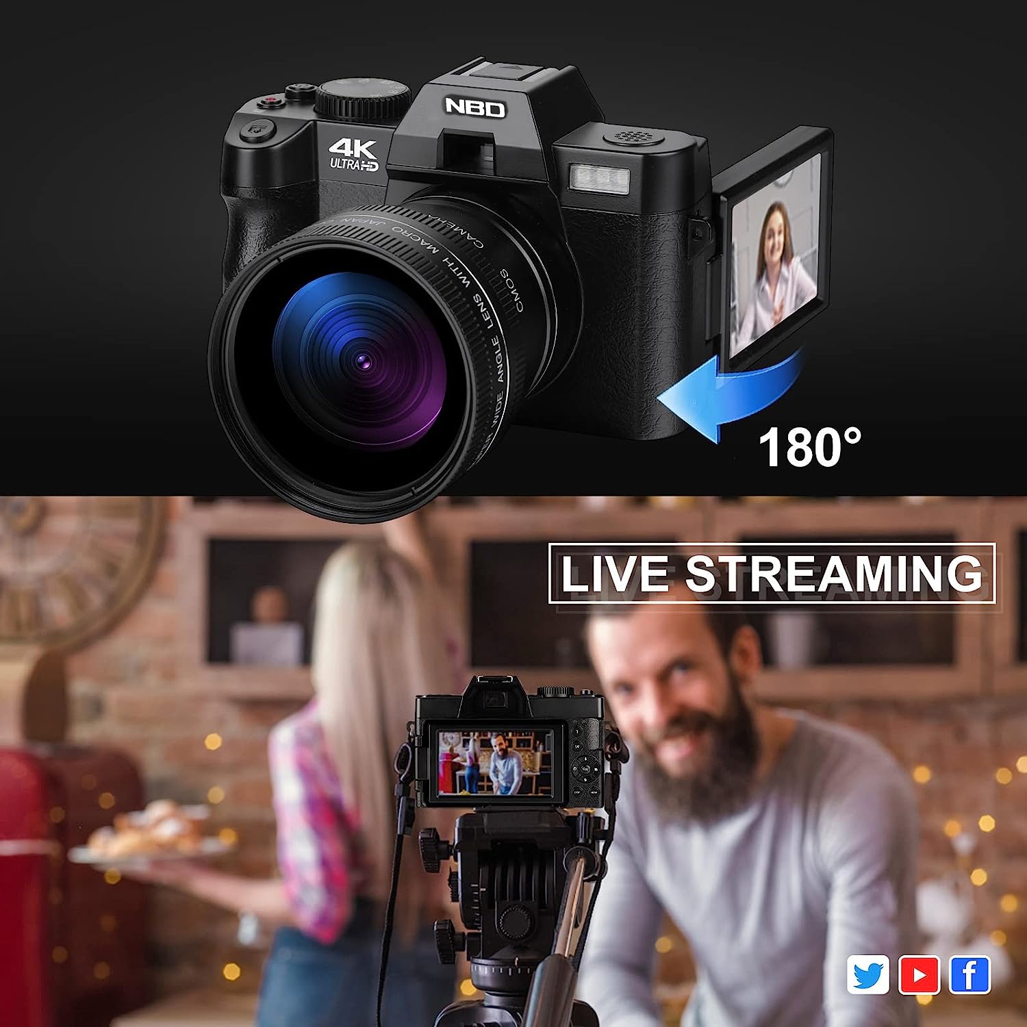 4K Digital Cameras for Photography, 48MP Vlogging Camera for