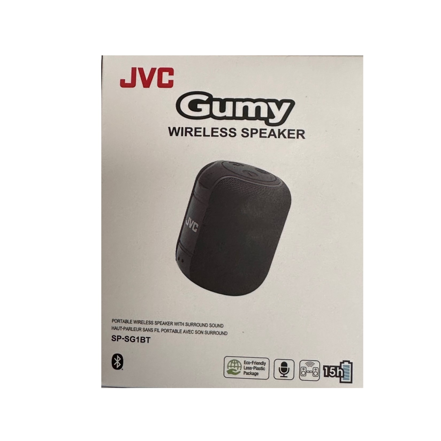 JVJVC SP-SG1BT GUMY Portable Wireless Speaker With Surround Sound-Black