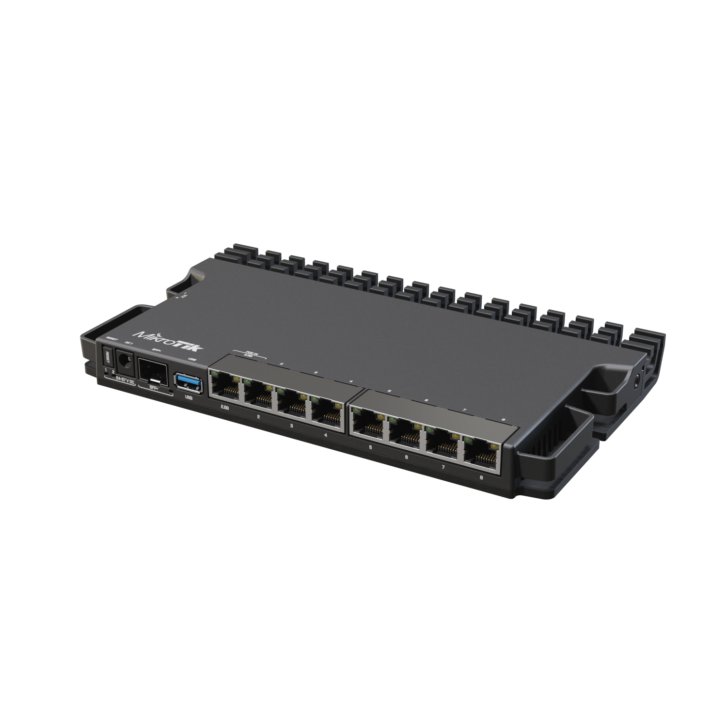 RB5009UG+S+IN USB 3.0, 1G and 2.5G Ethernet and a 10G SFP+ cage, Armada Quad-core ARMv8 1.4 GHz CPU, 1GB of DDR4 RAM and 1GB NAND storage