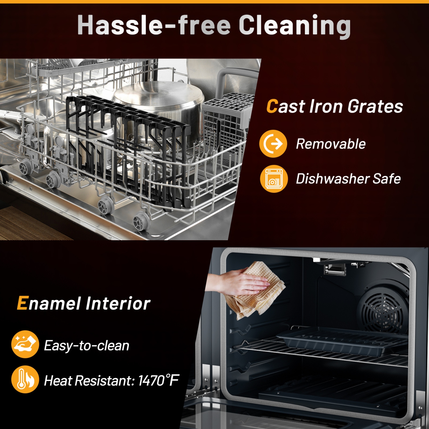 Cuisinière au gaz naturel autonome de 48 po de Costway avec surface de cuisson à 7 brûleurs et fours doubles