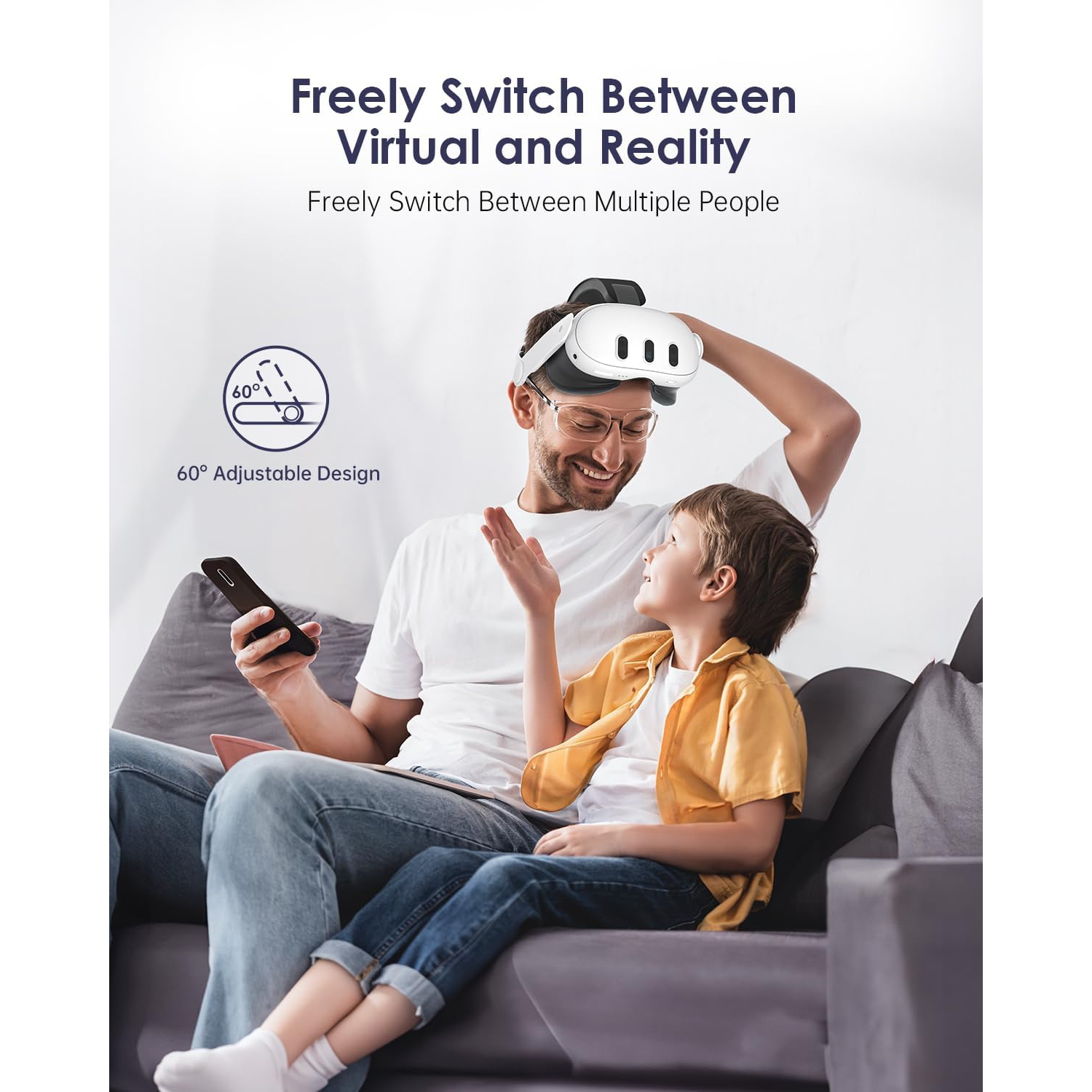 VR Headstrap Compatible with Meta Quest 3 Head Strap for Oculus Quest 3 Accessories Comfortable Stable Elite Strap Replacement