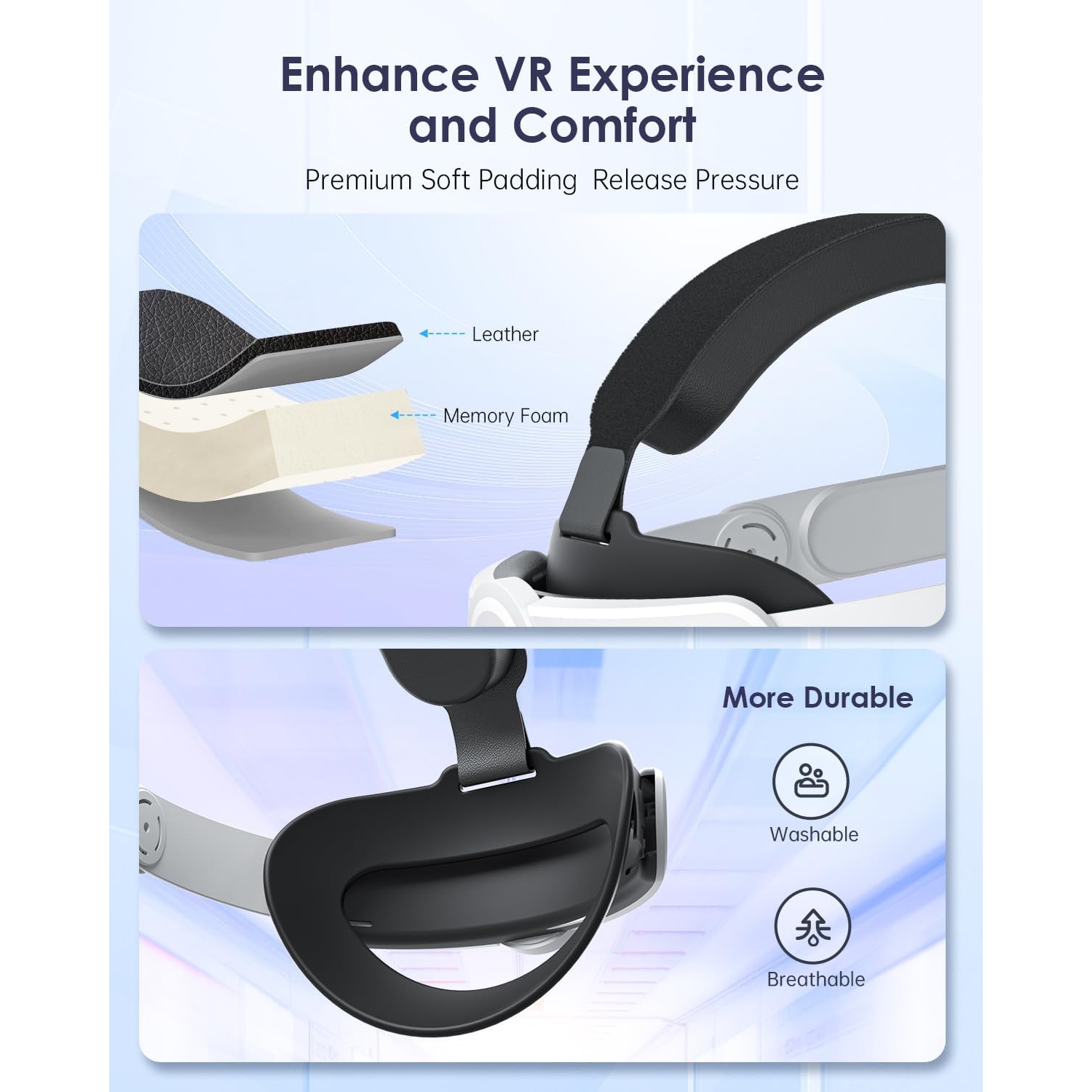VR Headstrap Compatible with Meta Quest 3 Head Strap for Oculus Quest 3 Accessories Comfortable Stable Elite Strap Replacement