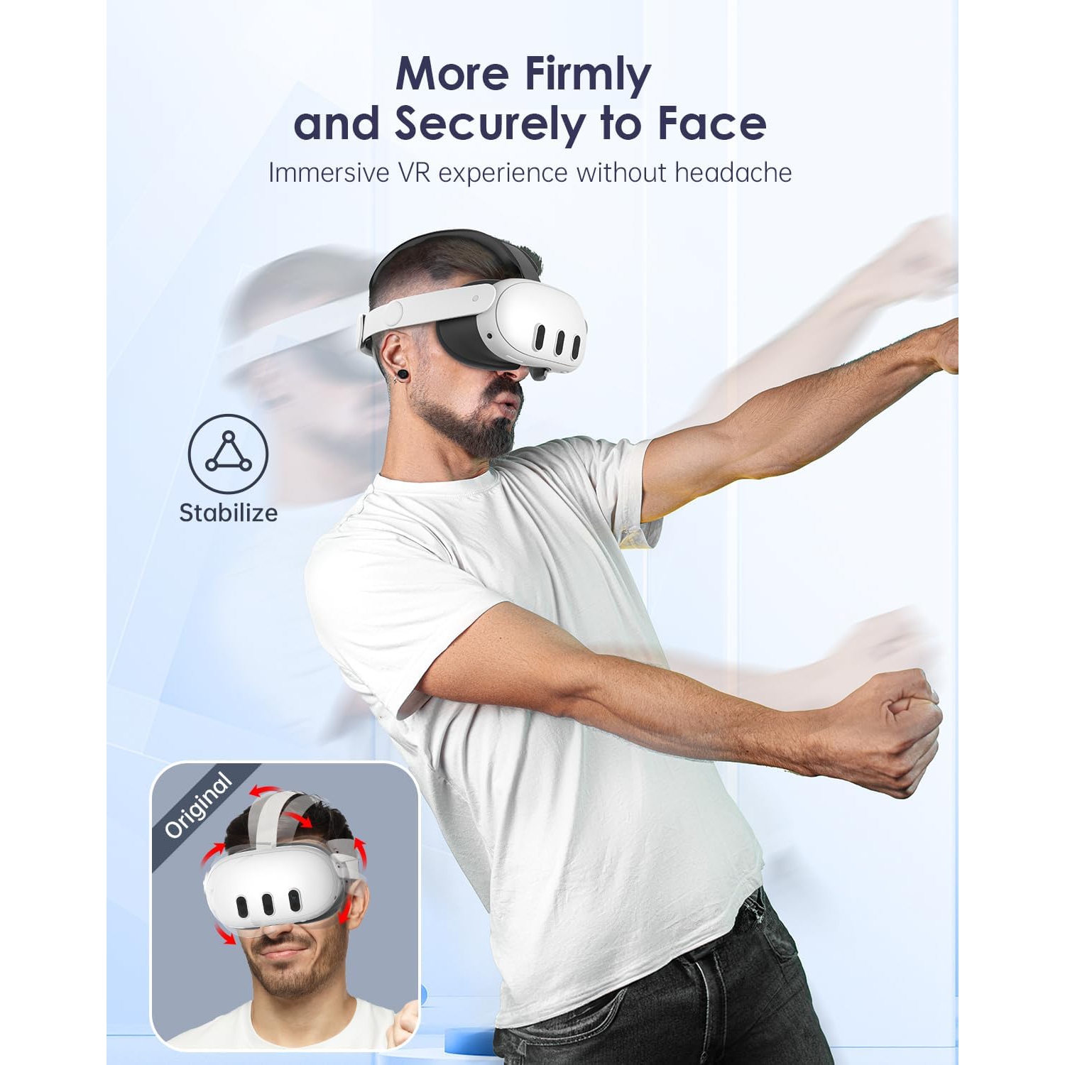 VR Headstrap Compatible with Meta Quest 3 Head Strap for Oculus Quest 3 Accessories Comfortable Stable Elite Strap Replacement