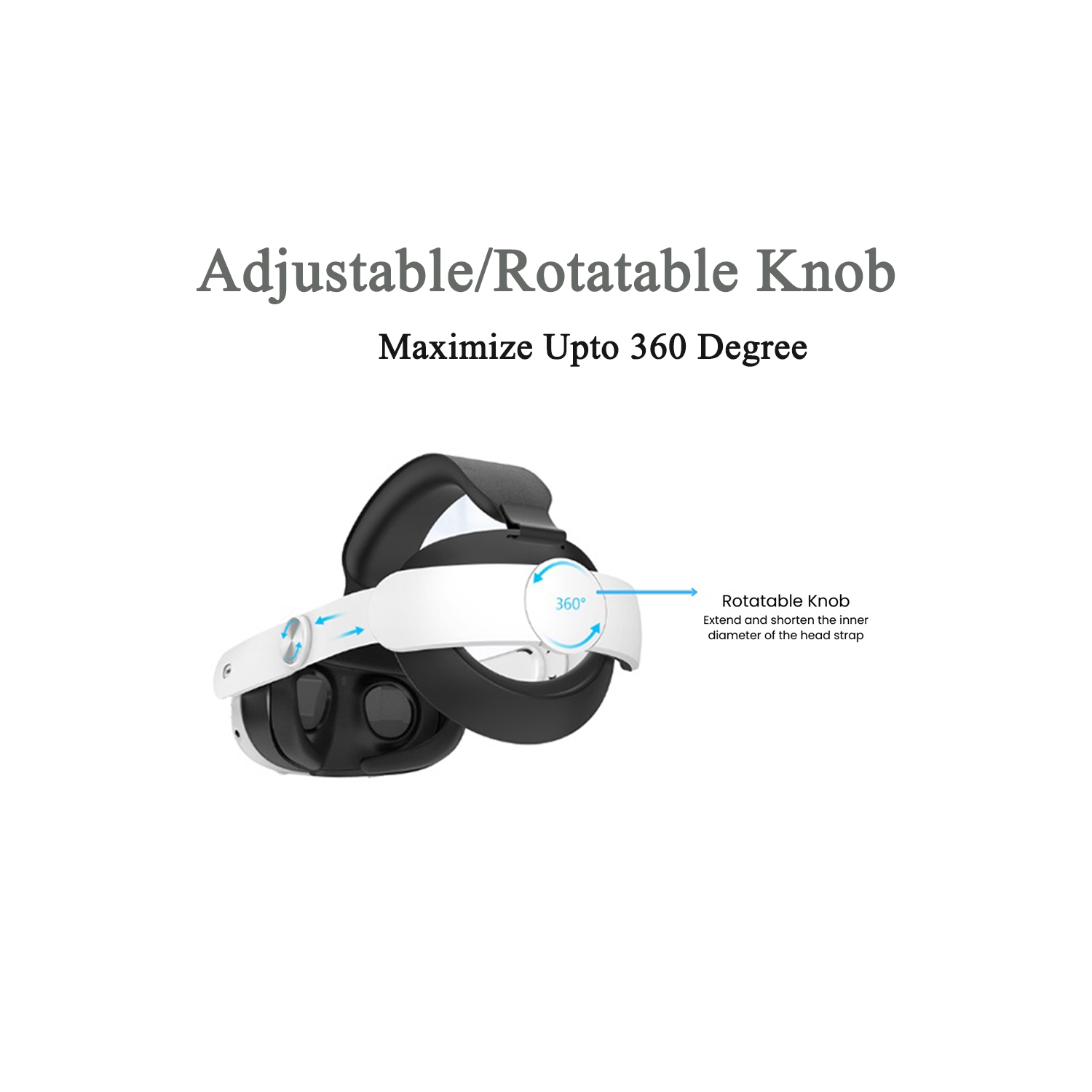 VR Headstrap Compatible with Meta Quest 3 Head Strap for Oculus Quest 3 Accessories Comfortable Stable Elite Strap Replacement