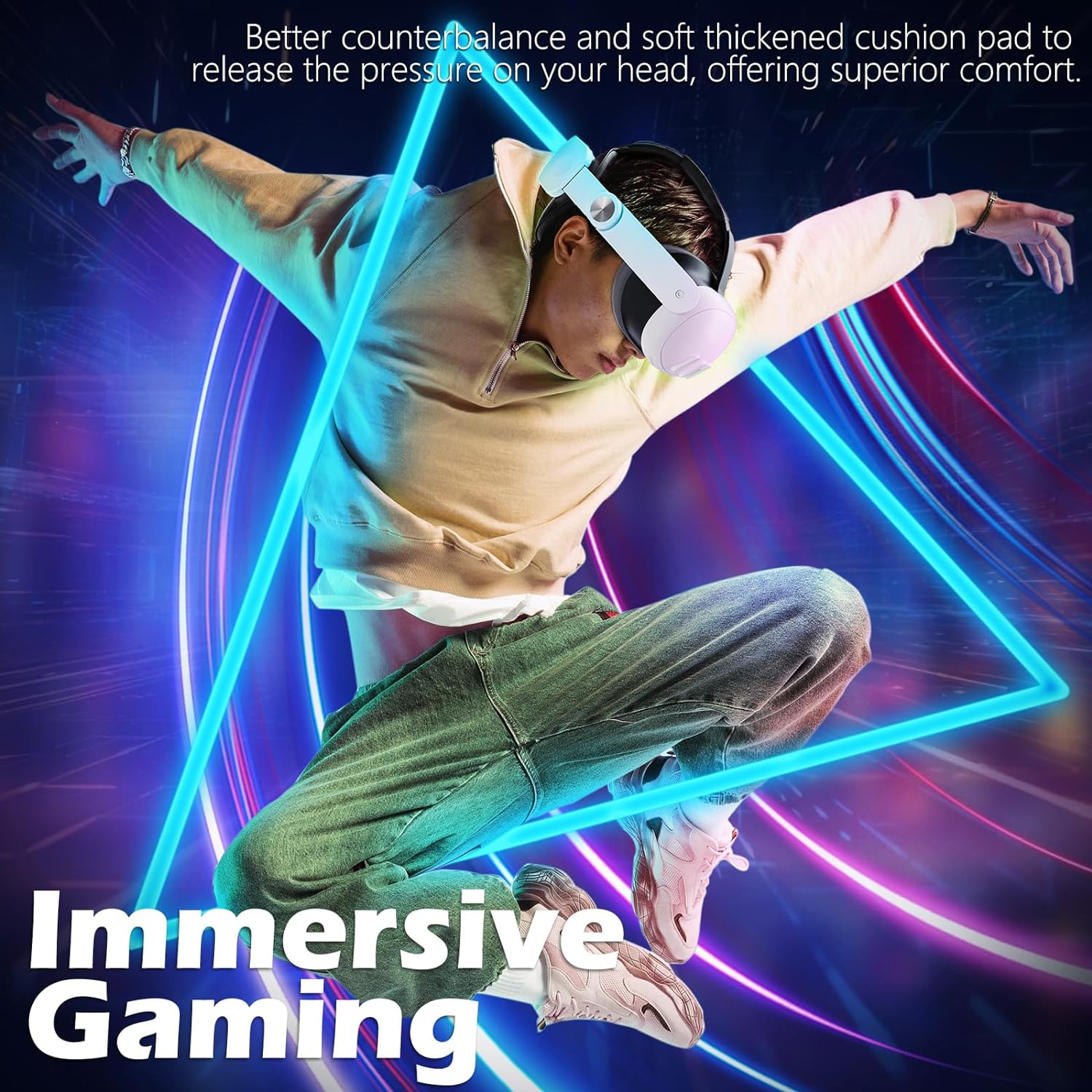 Adjustable Head Strap Compatible with Quest 3, One Click Stretch and Retract Design, Enhanced Comfort and Gaming Immersion VR Accessories for