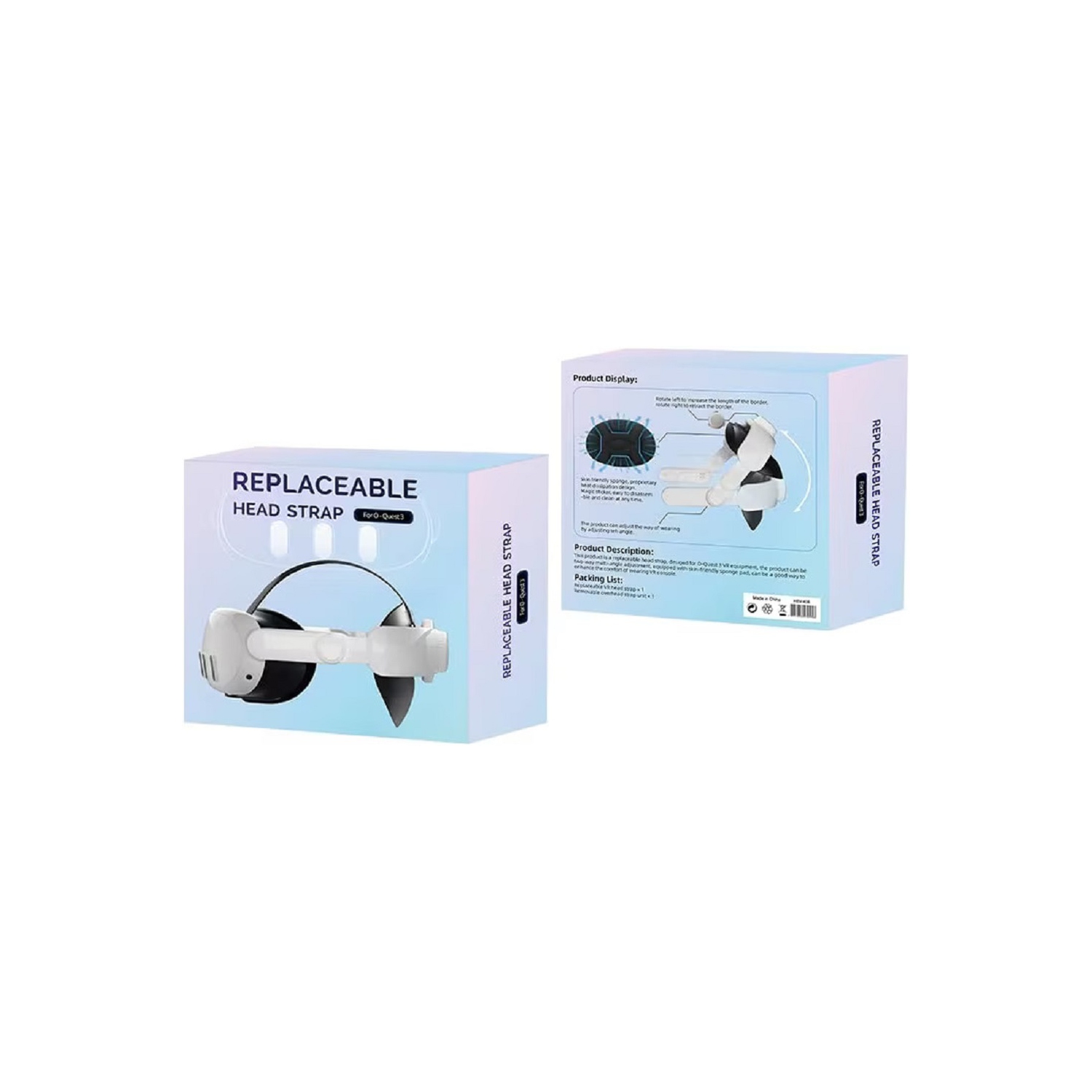 Headstrap Compatible with Meta Quest 3 Head Strap Adjustable,Comfortable,Replacement for Elite Strap,Lightweight & Soft PU Sponge Pad - White