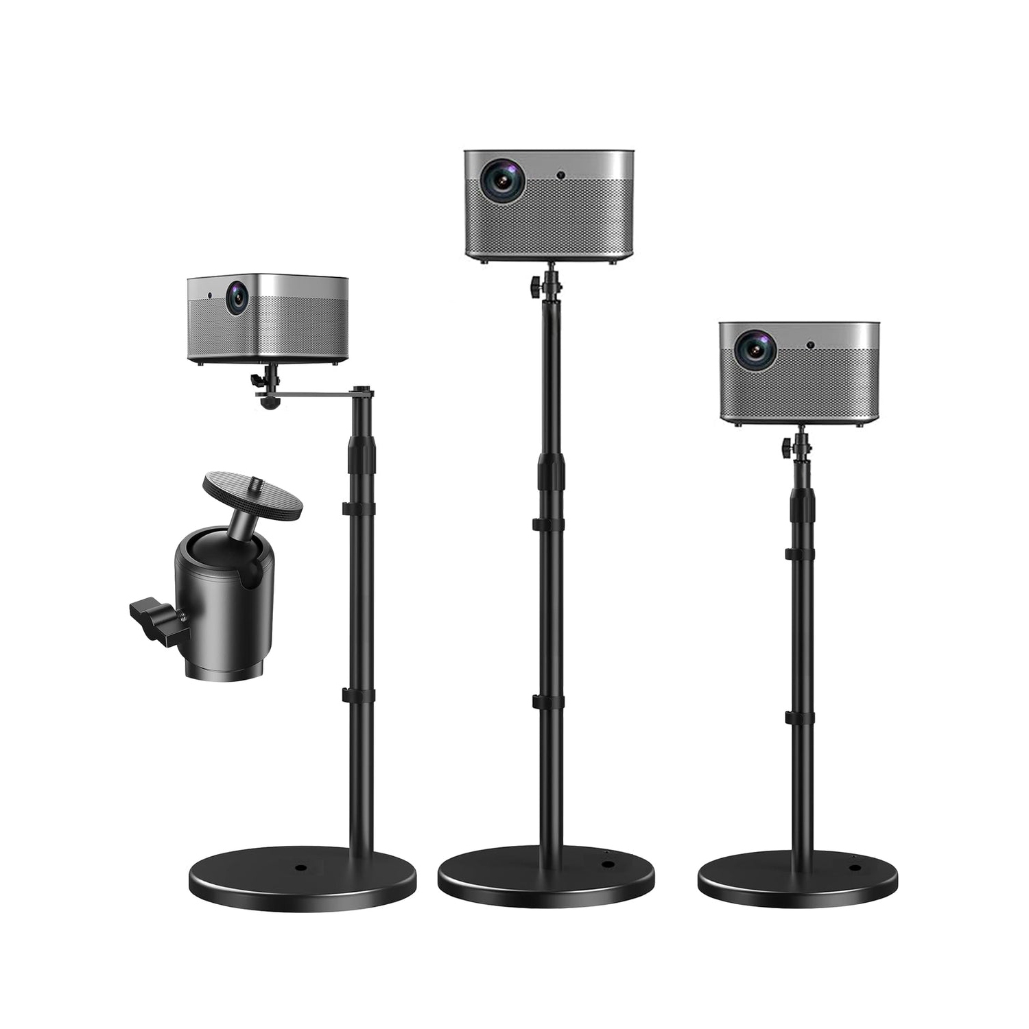 5 Core Projector Stand Height adjustable 28"-52" Tall Floor Stands w 3 Mounting Options 360° Rotatable Ball Head Heavy Duty Multipurpose Soporte Para Proyector for Home Office