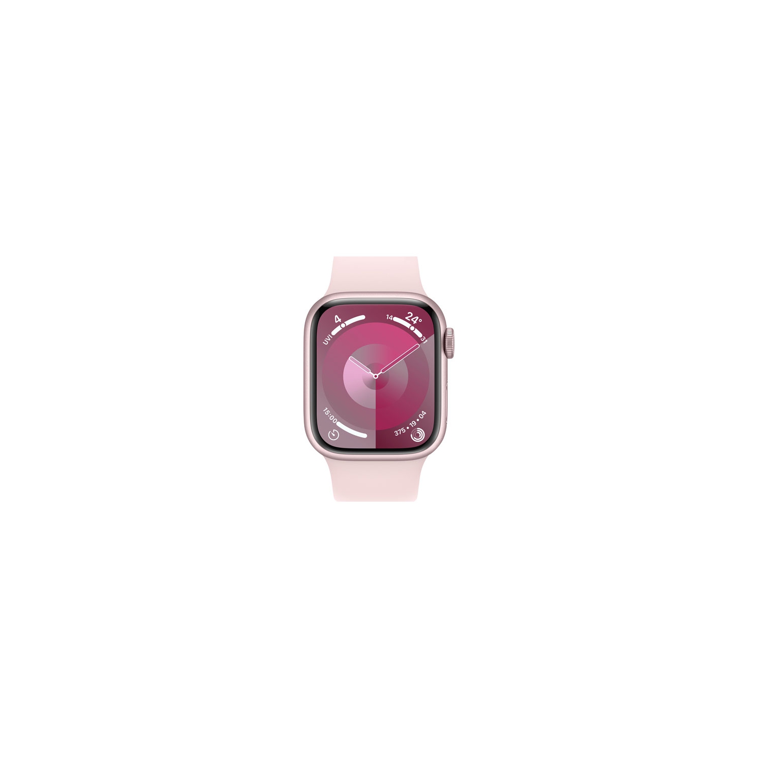 Refurbished - Apple Watch Series 9 (GPS) 41mm Pink Aluminum Case with Pink Sport Band - Small / Medium