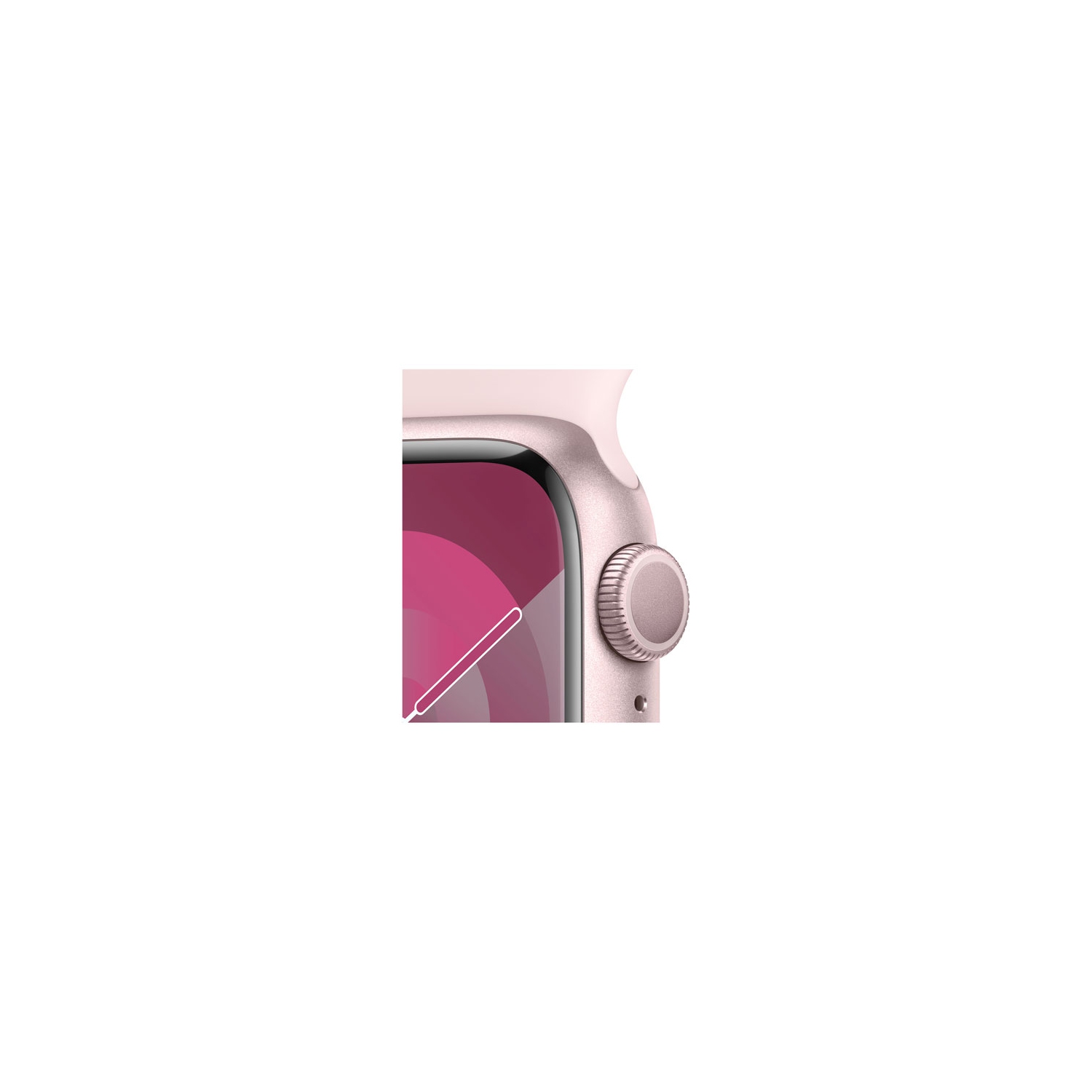 Refurbished - Apple Watch Series 9 (GPS) 41mm Pink Aluminum Case with Pink Sport Band - Small / Medium