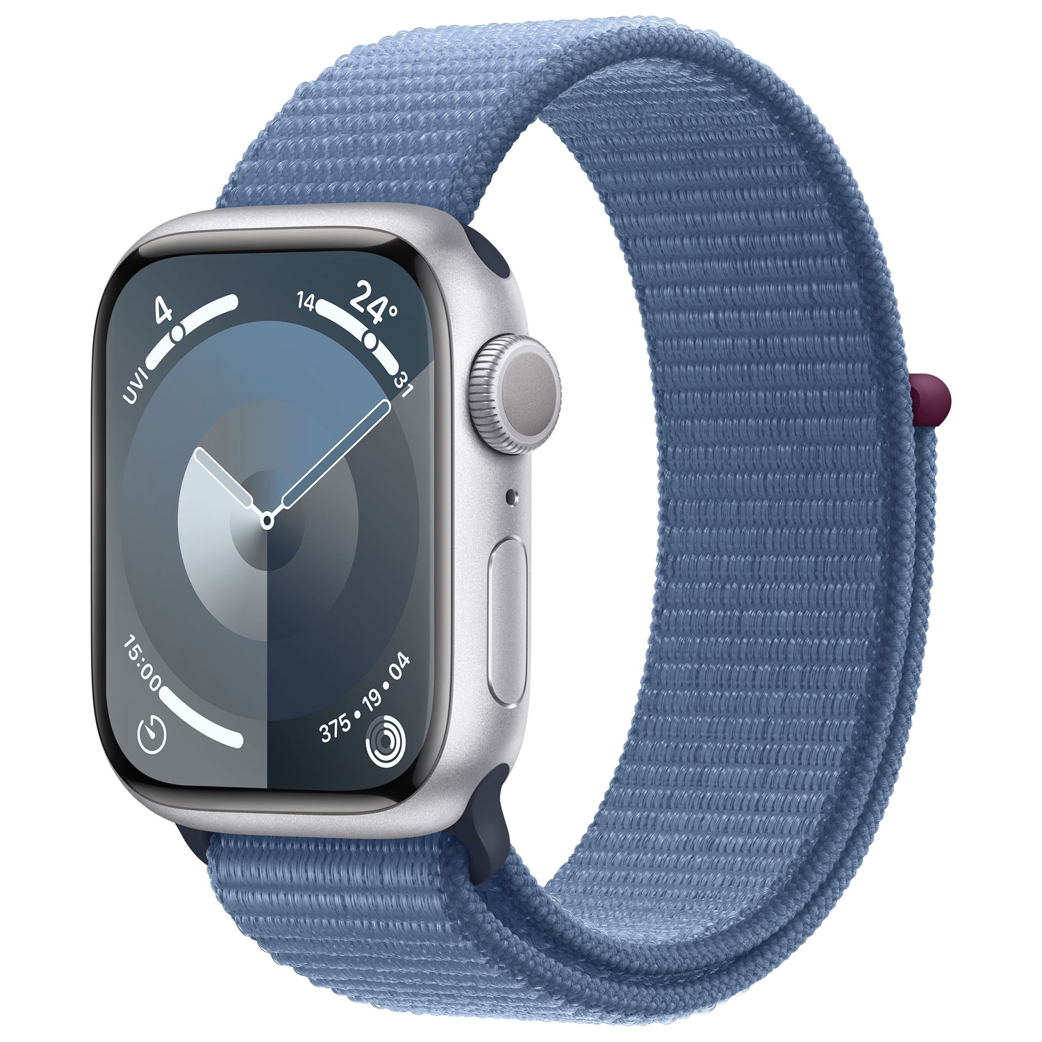 Refurbished - Apple Watch Series 9 (GPS) 41mm Silver Aluminium Case with Winter Blue Sport Loop