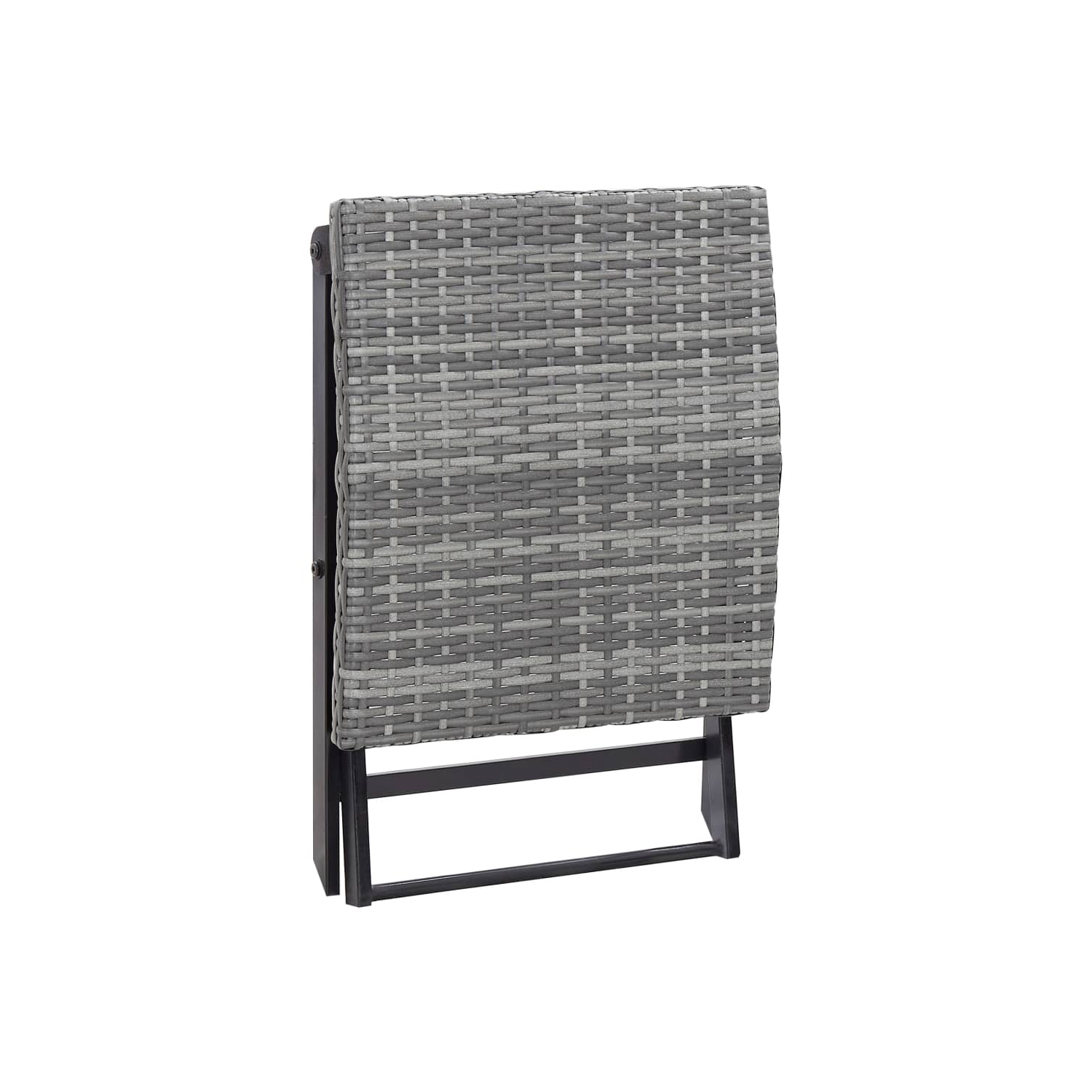 vidaXL Folding Stool Poly Rattan Grey