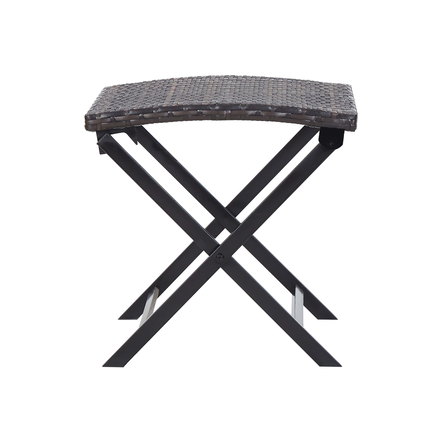 vidaXL Folding Stool Poly Rattan Brown