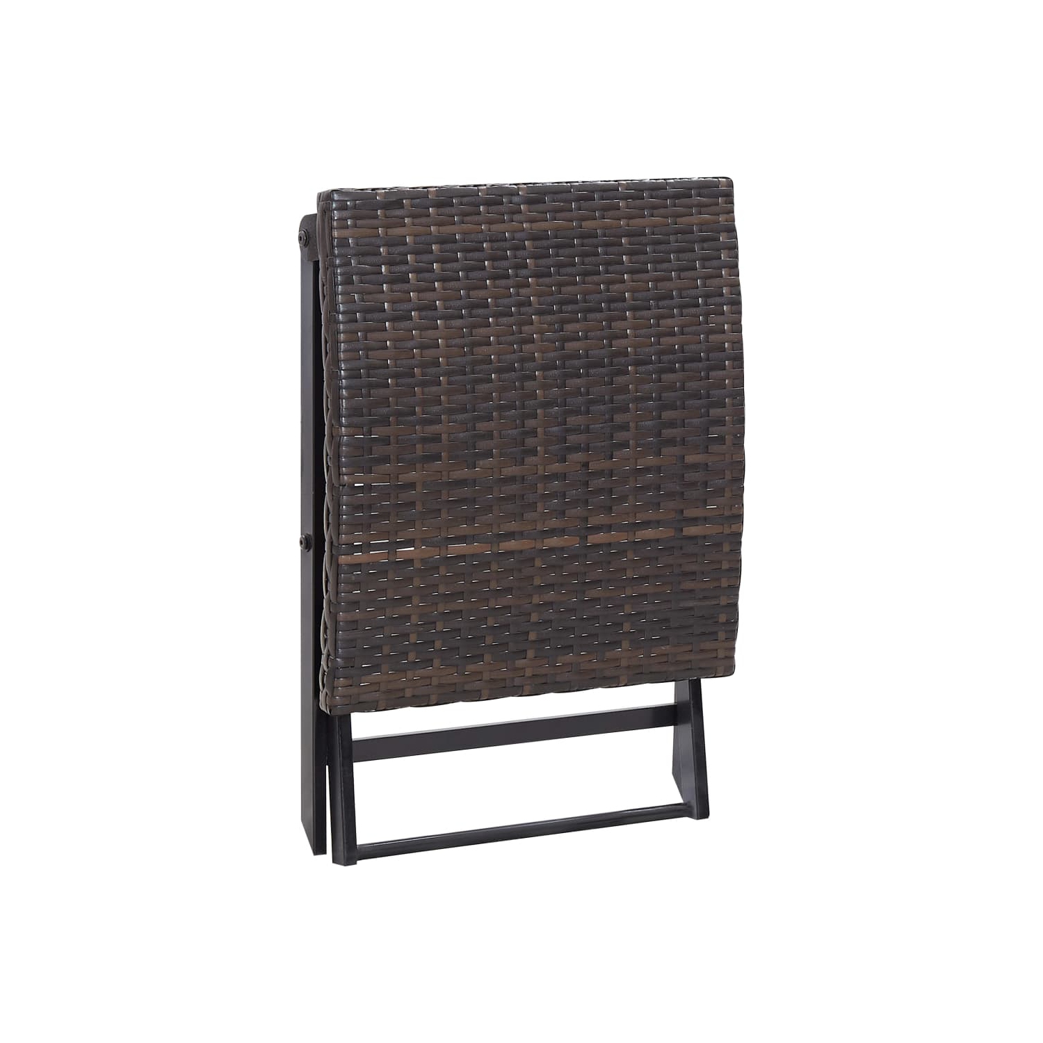vidaXL Folding Stool Poly Rattan Brown