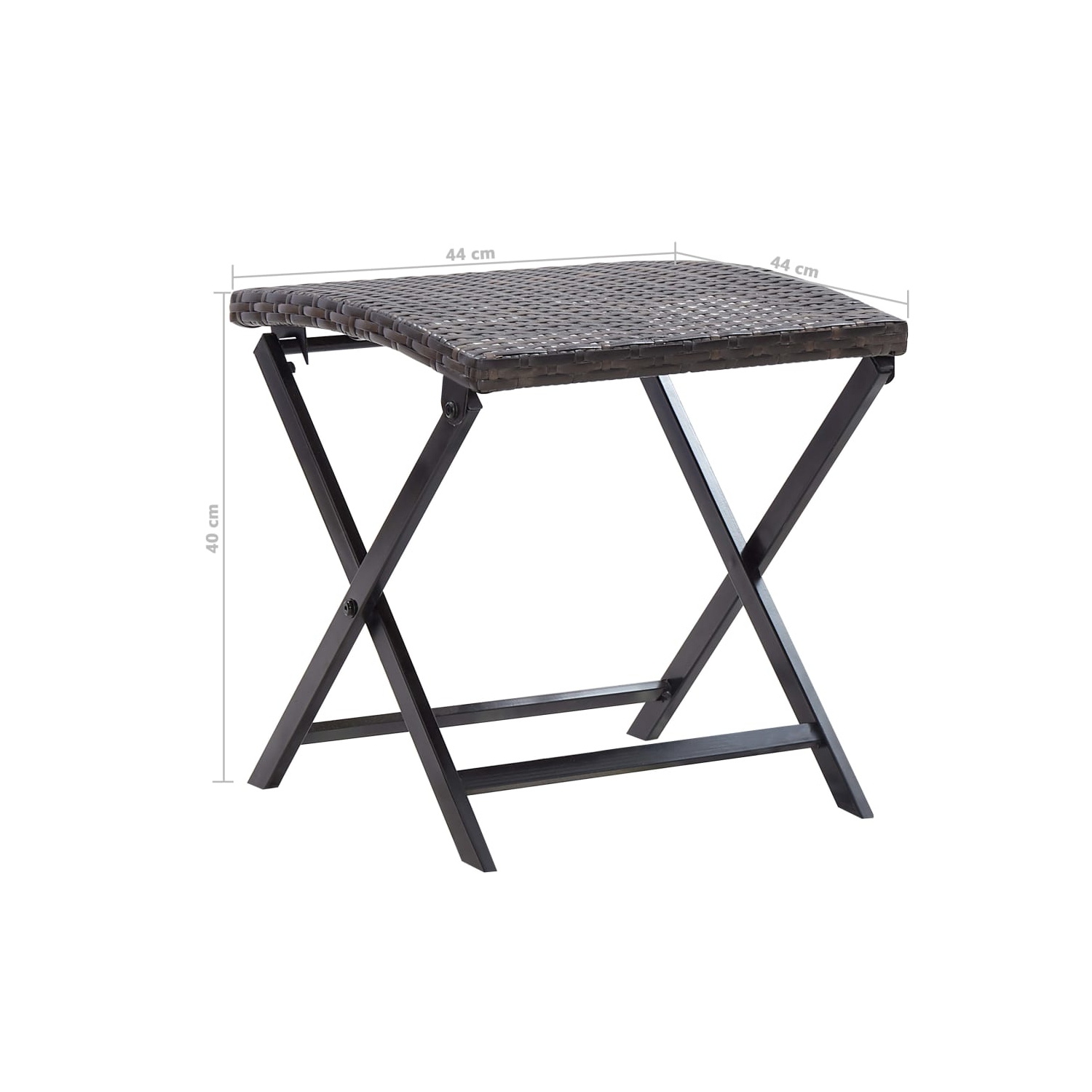vidaXL Folding Stool Poly Rattan Brown
